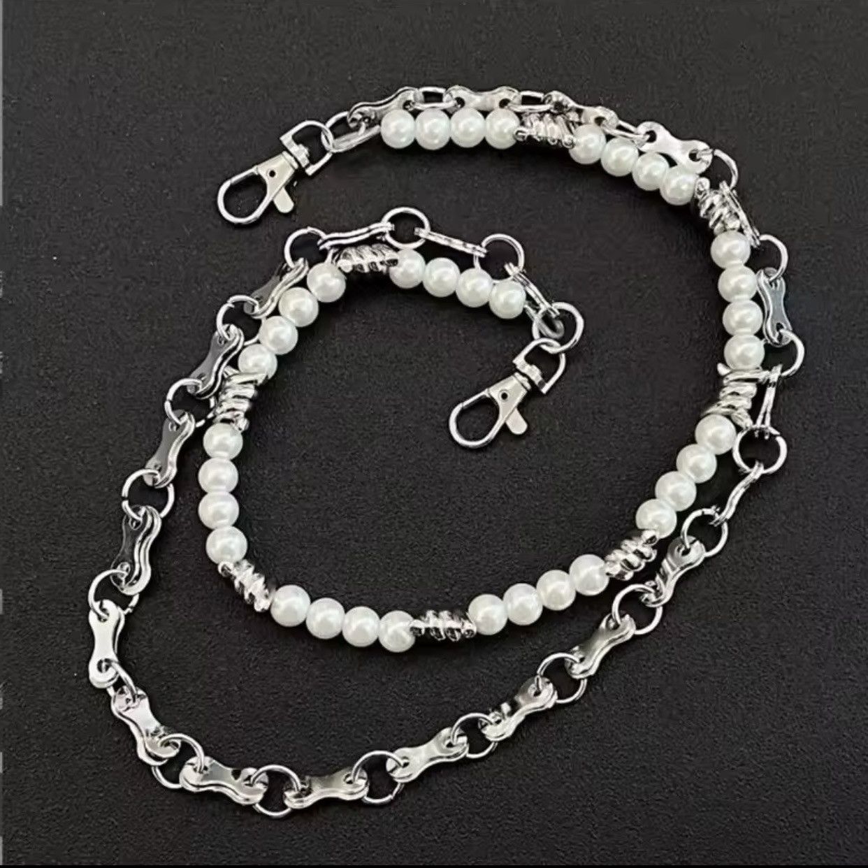 Vintage Metal Punk Rock Layered Chain Keychains Size ONE SIZE - 6 Thumbnail