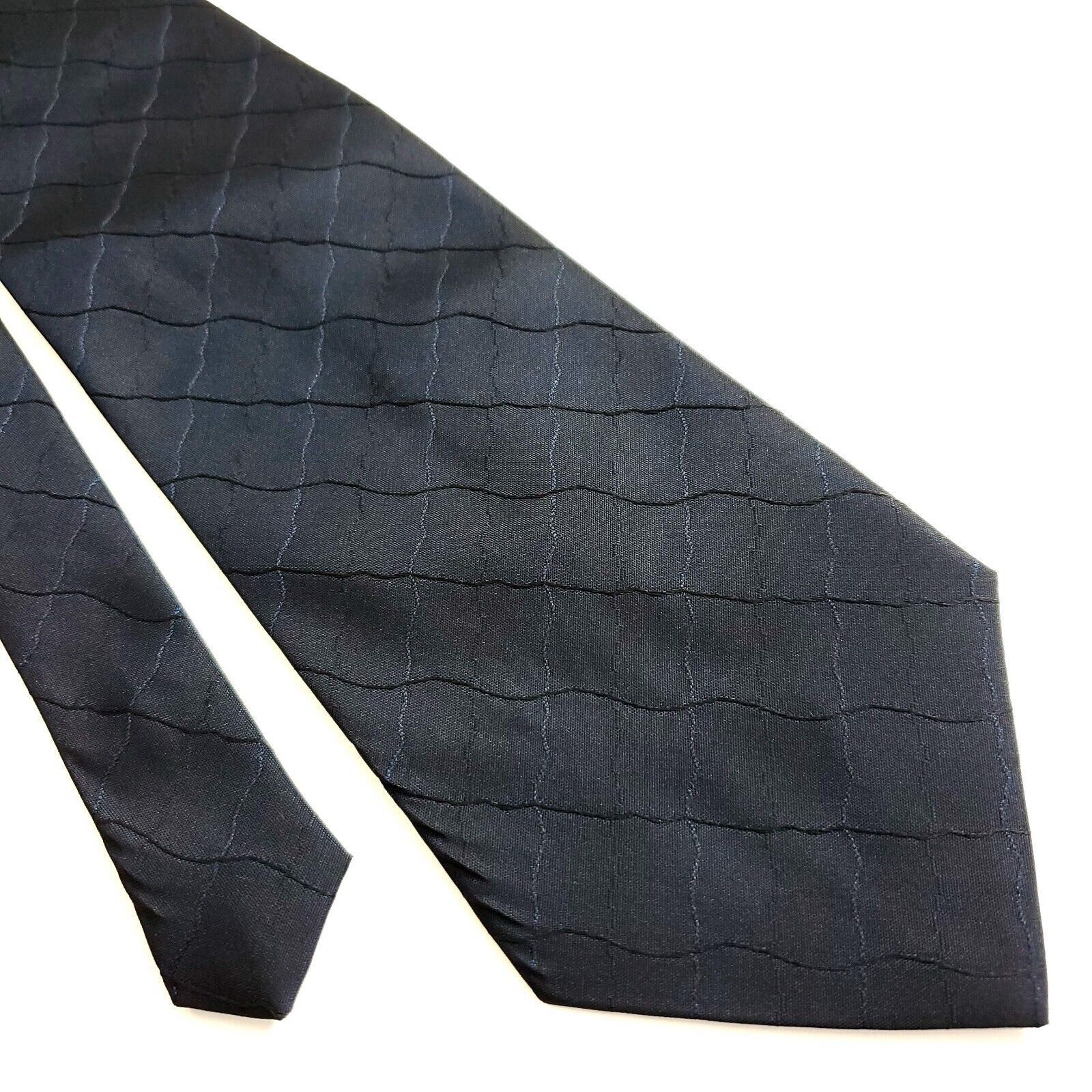 Designer Zijinghua Gray Blue Woven Geometric Short Wide Silk Tie Size ONE SIZE - 1 Thumbnail
