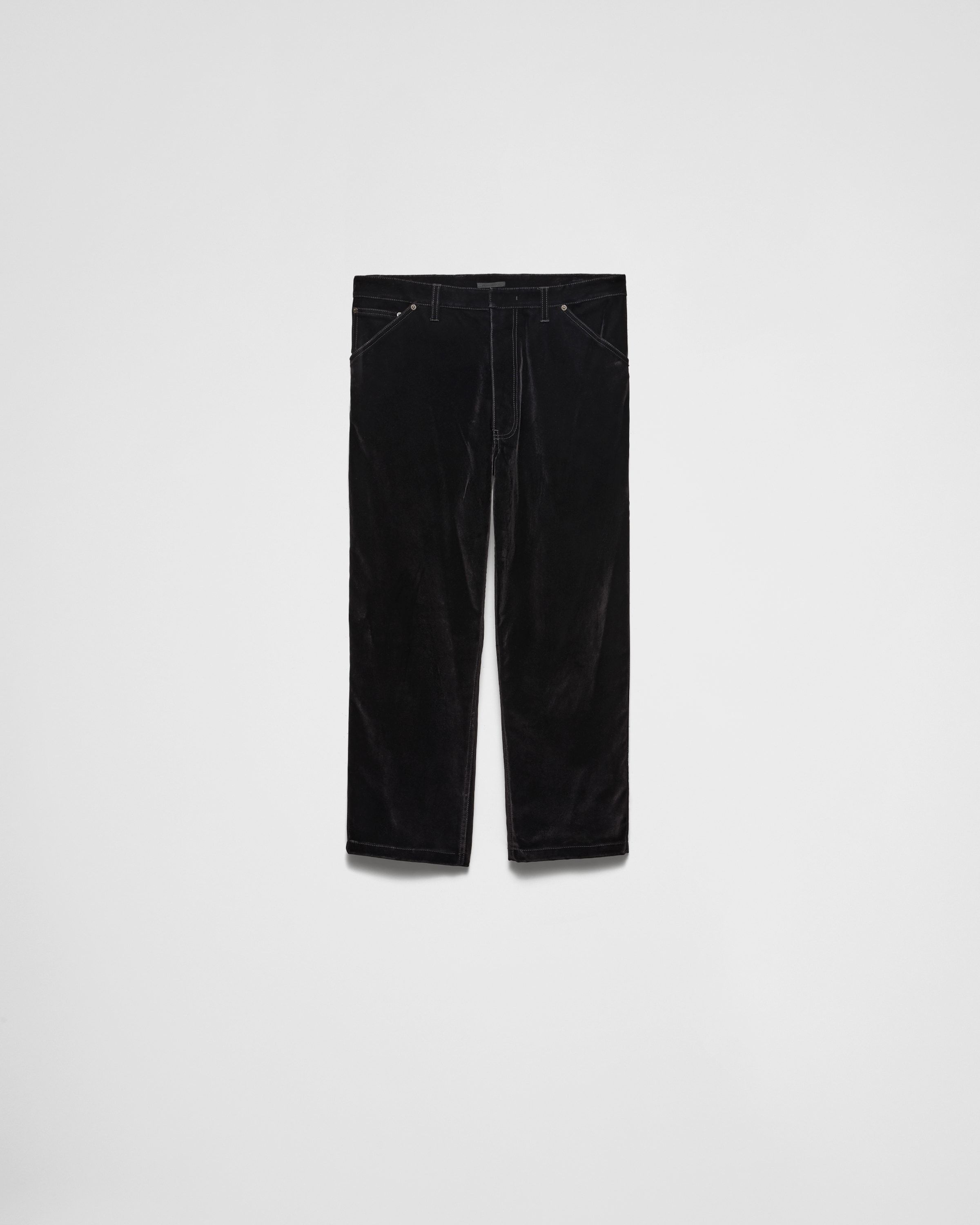 Prada o1bcso1str1025 Velvet Denim Pants in Black Size US 28 / EU 44 - 1 Thumbnail