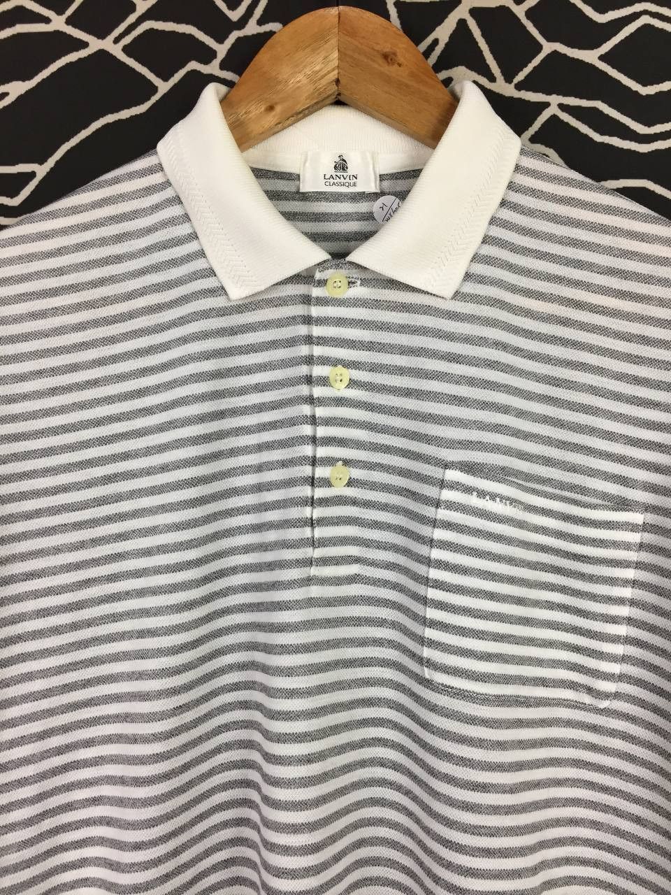 Lanvin Vtg Lanvin Classique Striped Pocket Luxury Polo Shirt Size US M / EU 48-50 / 2 - 3 Thumbnail