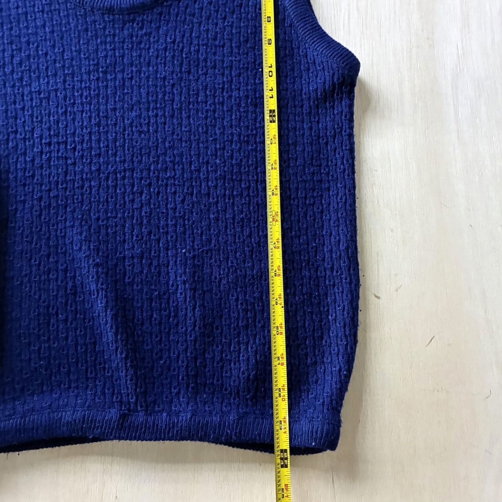 Vintage VINTAGE 80s Sweater Vest Mens Small Blue Textured Knit Sleeveless Crew Neck Top Size 36R - 4 Thumbnail
