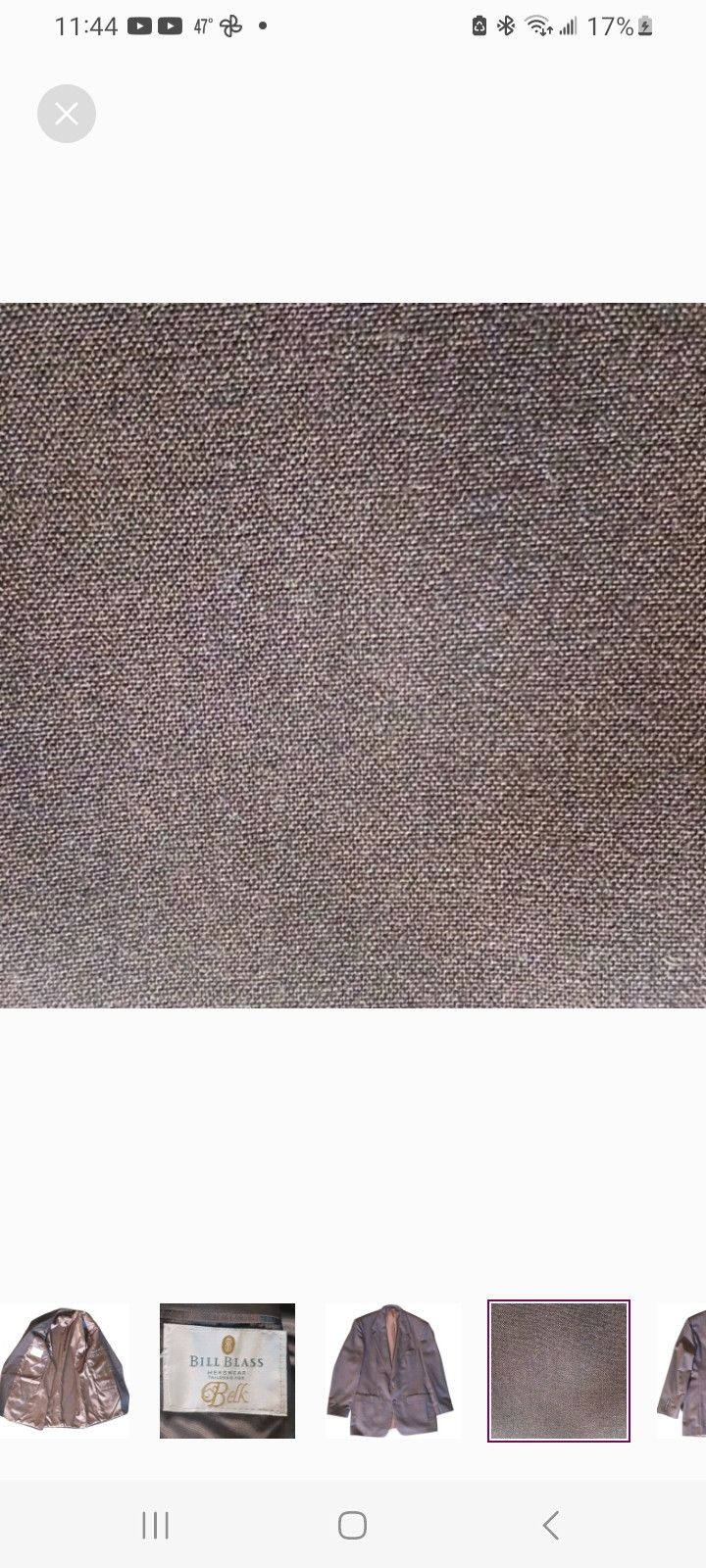 Bill Blass Vintage BILL BLASS SUIT-Grey Tailored via BELK Size 42R - 5 Thumbnail