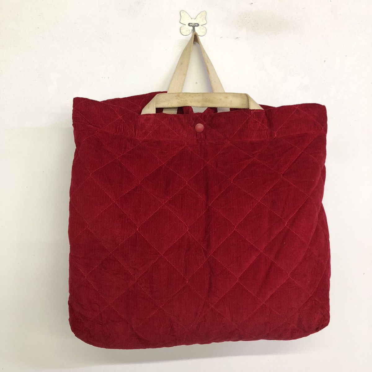 Lavenham × Vintage Vintage Lavenham Red Burgundy Cudroy Tote Travel Bag Size ONE SIZE - 8 Thumbnail