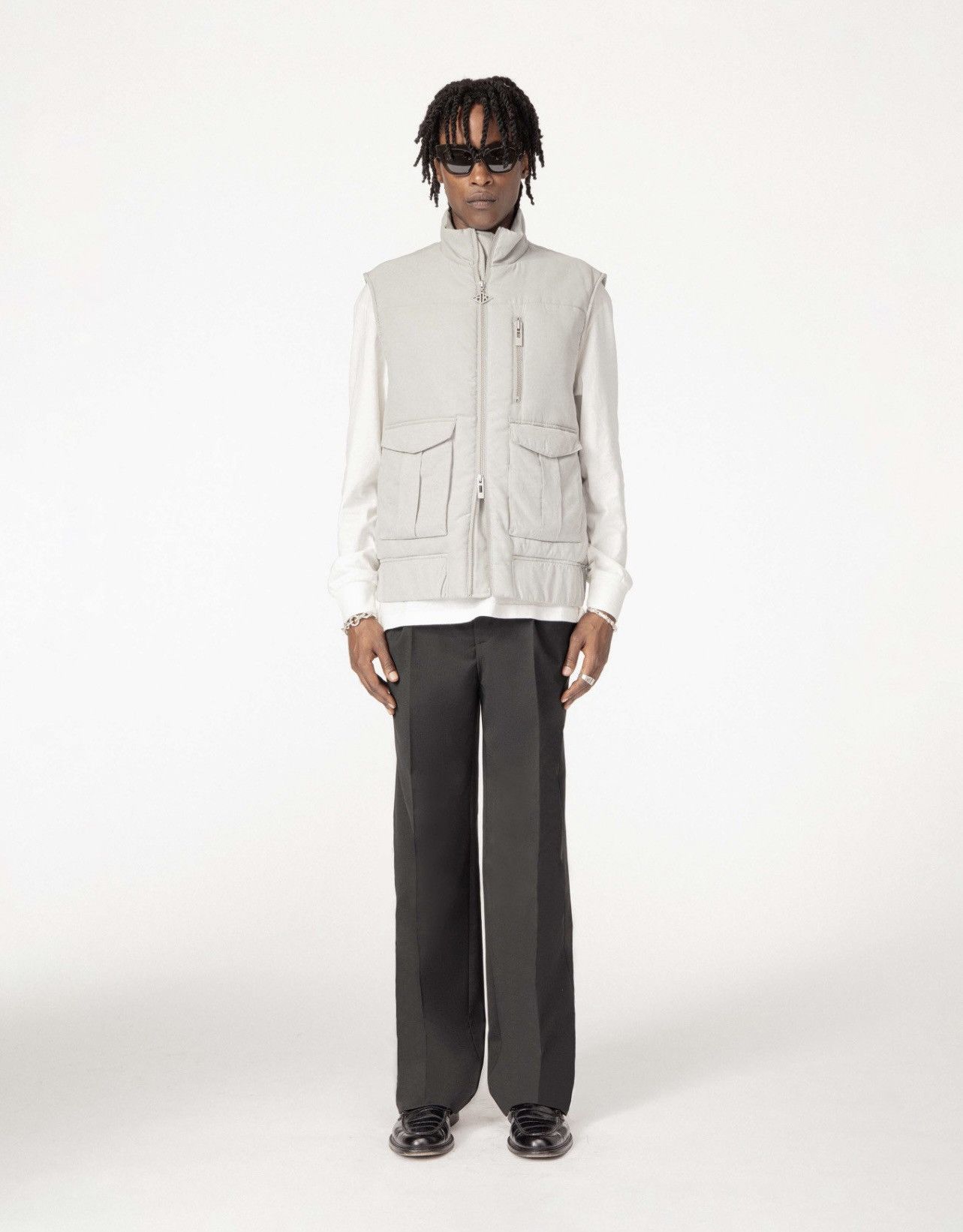 image of ds! Fw22 Han Kjobenhavn Grey Padded Vest, Men's (Size Medium)