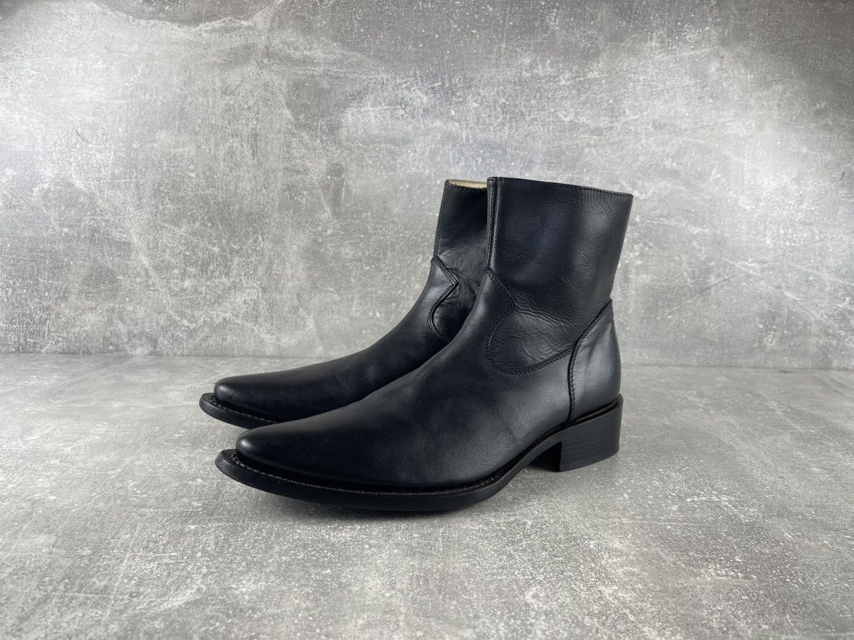 Mauri Minimalist Avant Garde Italian Leather Zip Ankle Boots Black Size US 7 / EU 40 - 1 Thumbnail