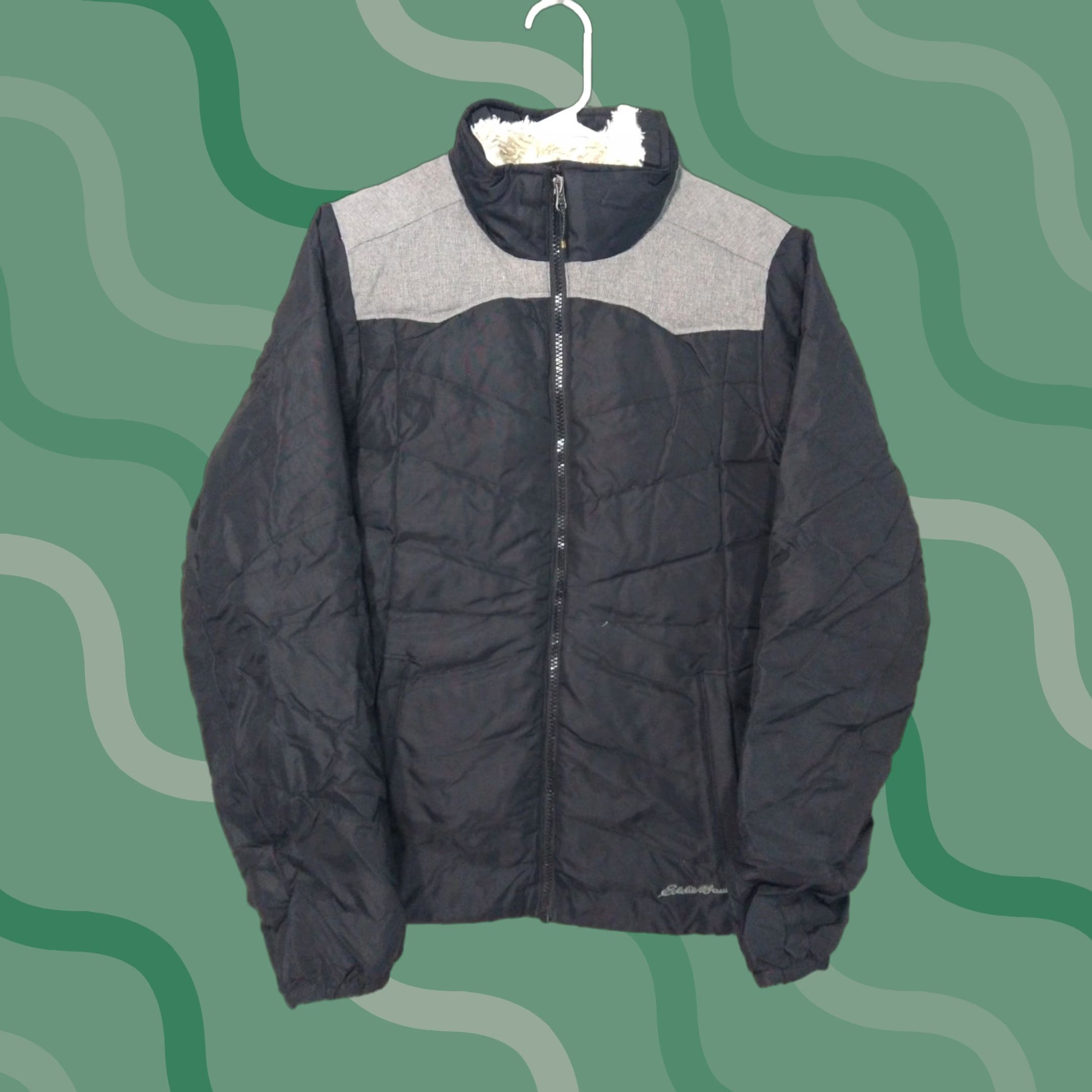 Eddie Bauer Eddie Bauer Jacket Womens Small Black Puffer Down Filled Sherpa Lined Full Zip Jacket Size S / US 4 / IT 40 - 1 Thumbnail