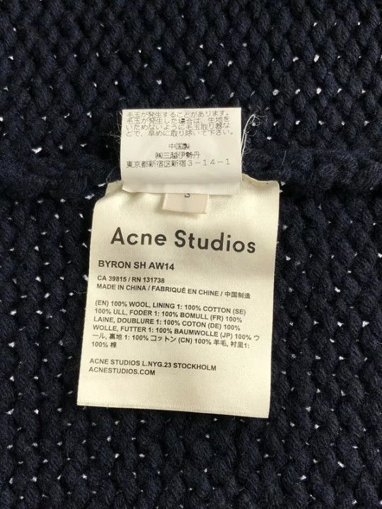 Acne Studios [S] Byron SH Wool Trench in Navy (AW14) Size US S / EU 44-46 / 1 - 9 Thumbnail
