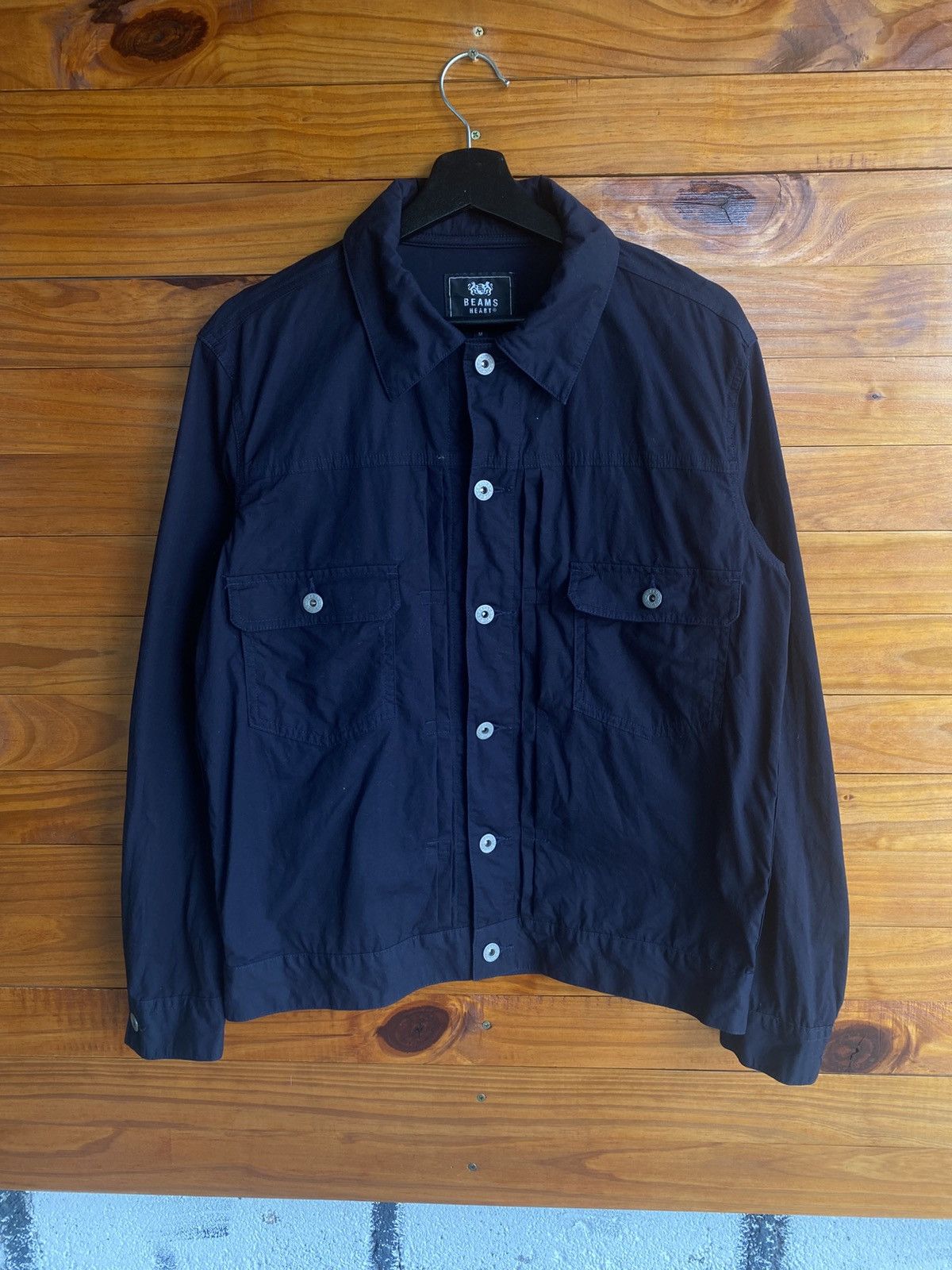 Beams Japan Beams Heart Navy Button-Up Jacket Japanese Casual Workwear Size US M / EU 48-50 / 2 - 3 Thumbnail