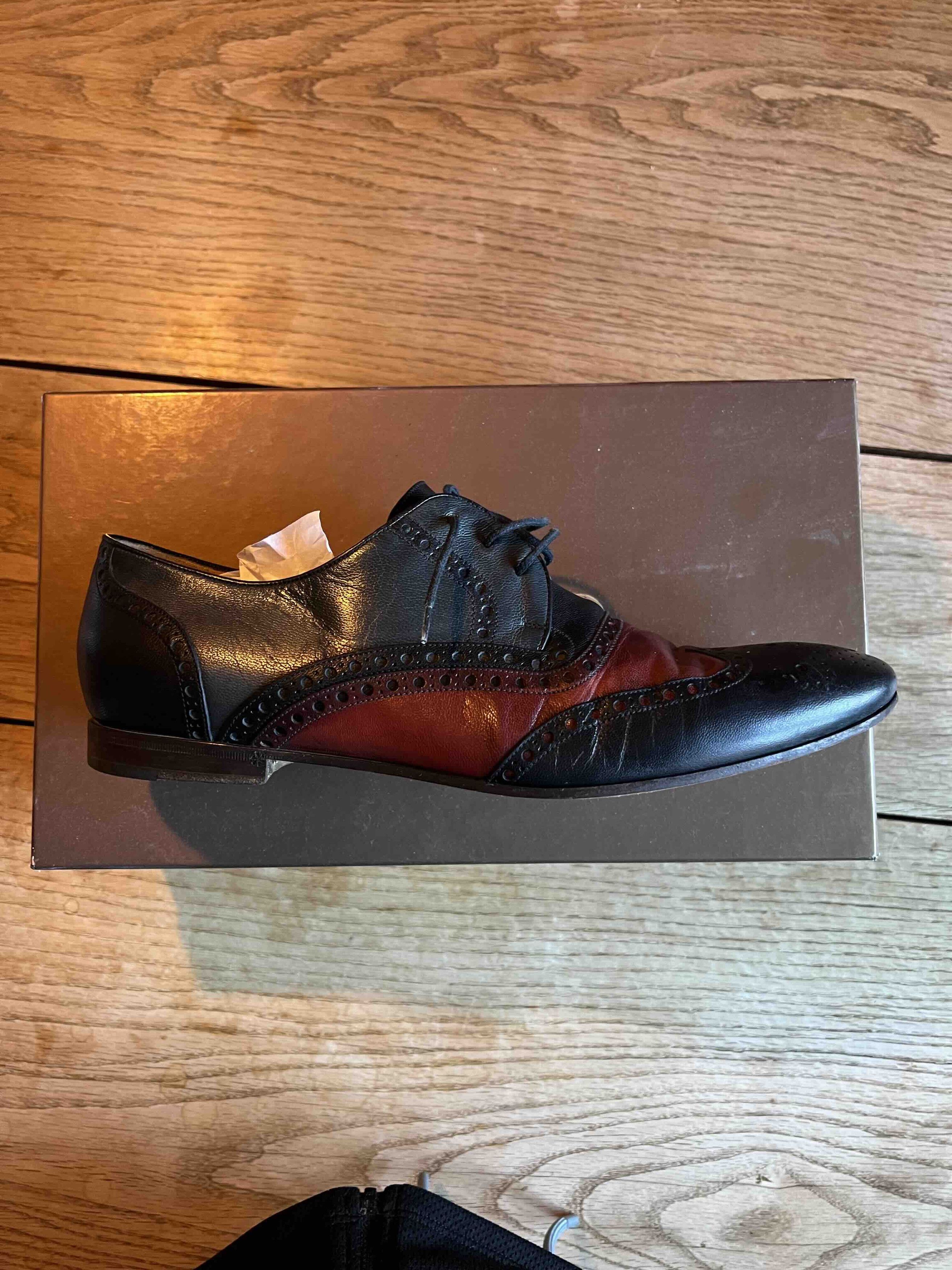 Gucci GUCCI “Quentin” Lace-Up Shoes – Leather – Black/Russet Size US 10 / EU 43 - 3 Thumbnail