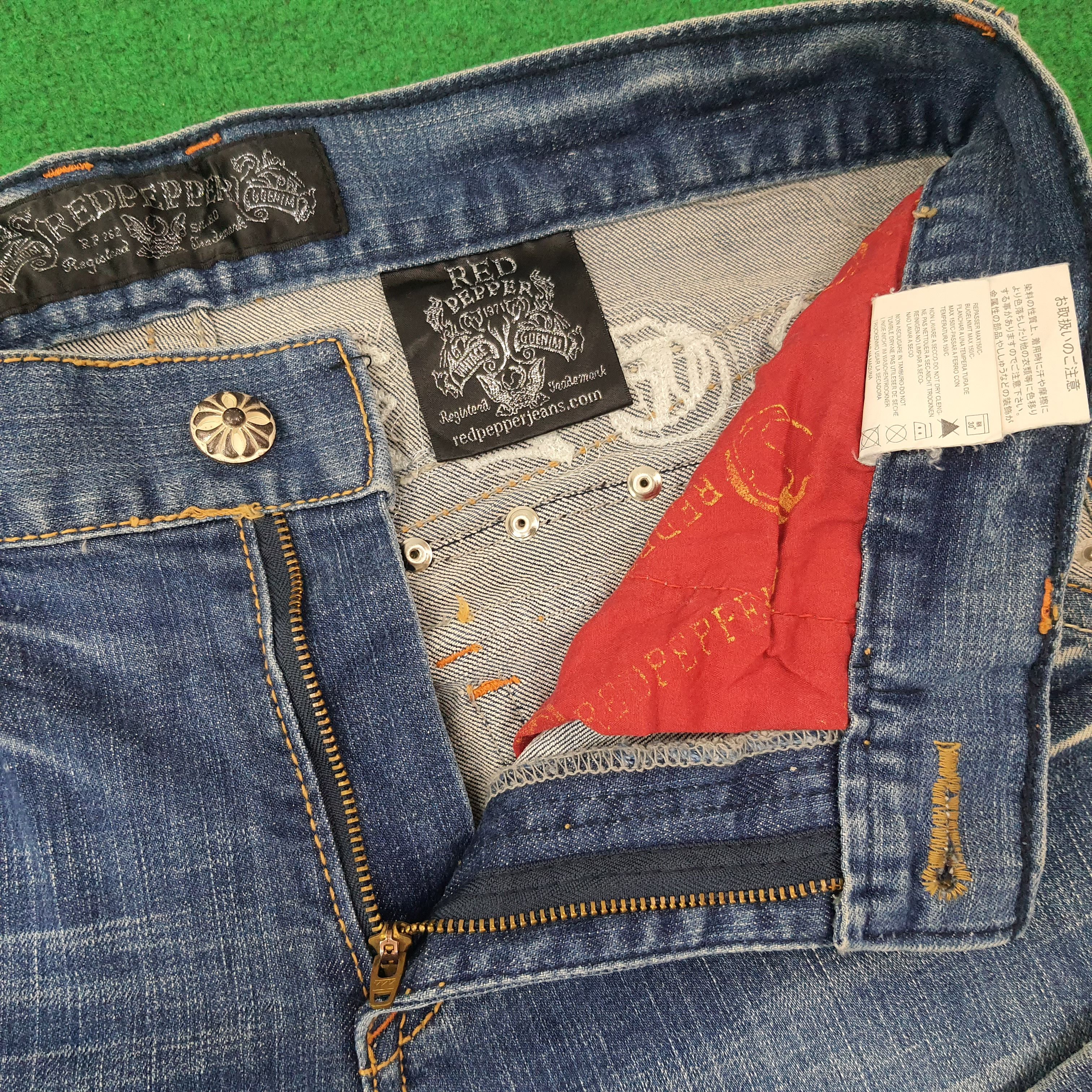Japanese Brand Vintage Red Pepper Japan Denim Y2k Jeans C258N8 Size US 32 / EU 48 - 6 Thumbnail