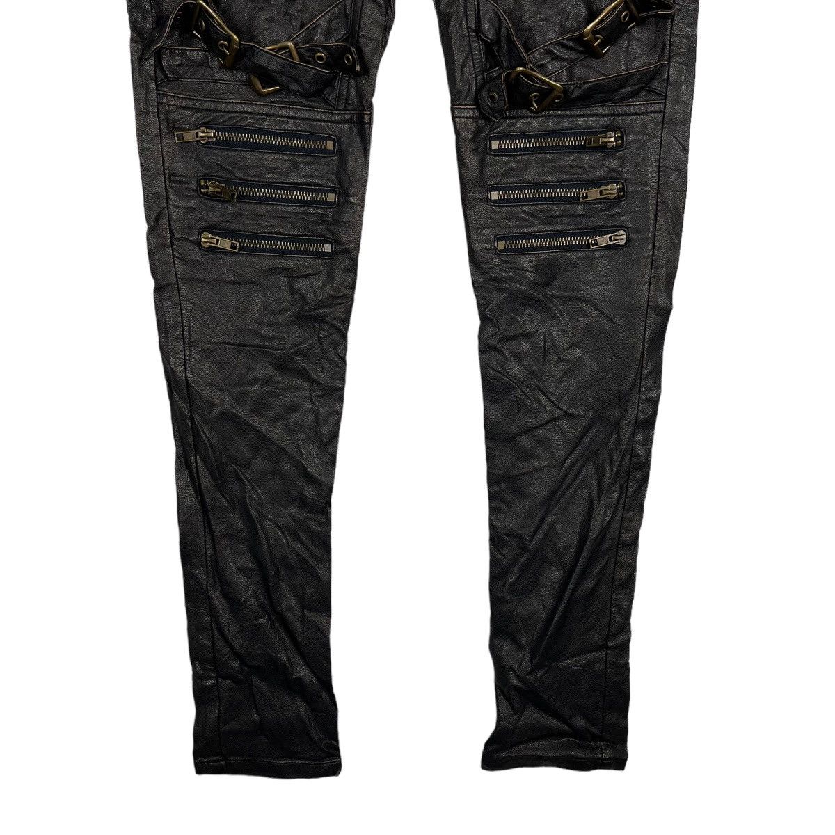 Designer 🔥 DEVIL FASHION CYBERPUNK BONDAGE LEATHER SYNTETIC Size US 26 / EU 42 - 4 Thumbnail