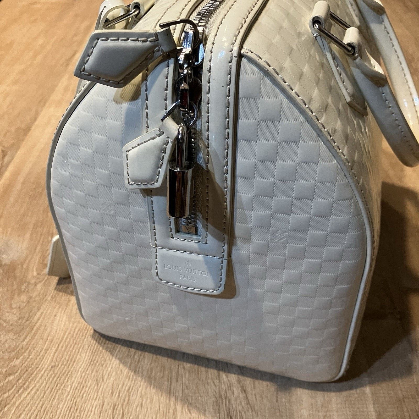 Louis Vuitton Louis Vuitton Damier Facet Speedy Cube White Cream Hand Bag Size ONE SIZE - 5 Thumbnail