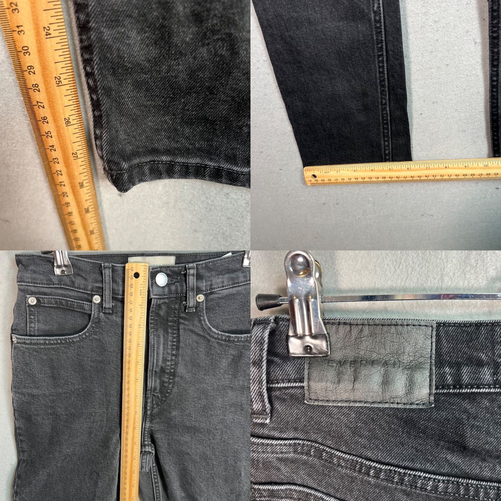 Everlane Everlane Womens The Way High Slim Jeans Organic Cotton Black Size 24 Short Denim 28Inseam 5-Pocket Slim Tapered Womens Jeans Size 42" / US 20 - 8 Thumbnail