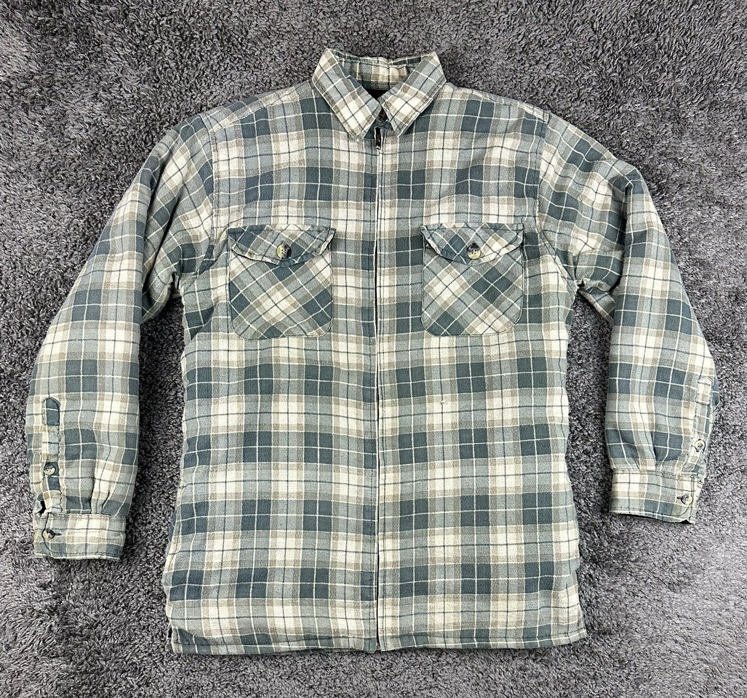 Boris Bidjan Saberi Vintage 90s SAAB USA M Green Plaid Quilted Flannel Jacket Size US M / EU 48-50 / 2 - 1 Thumbnail