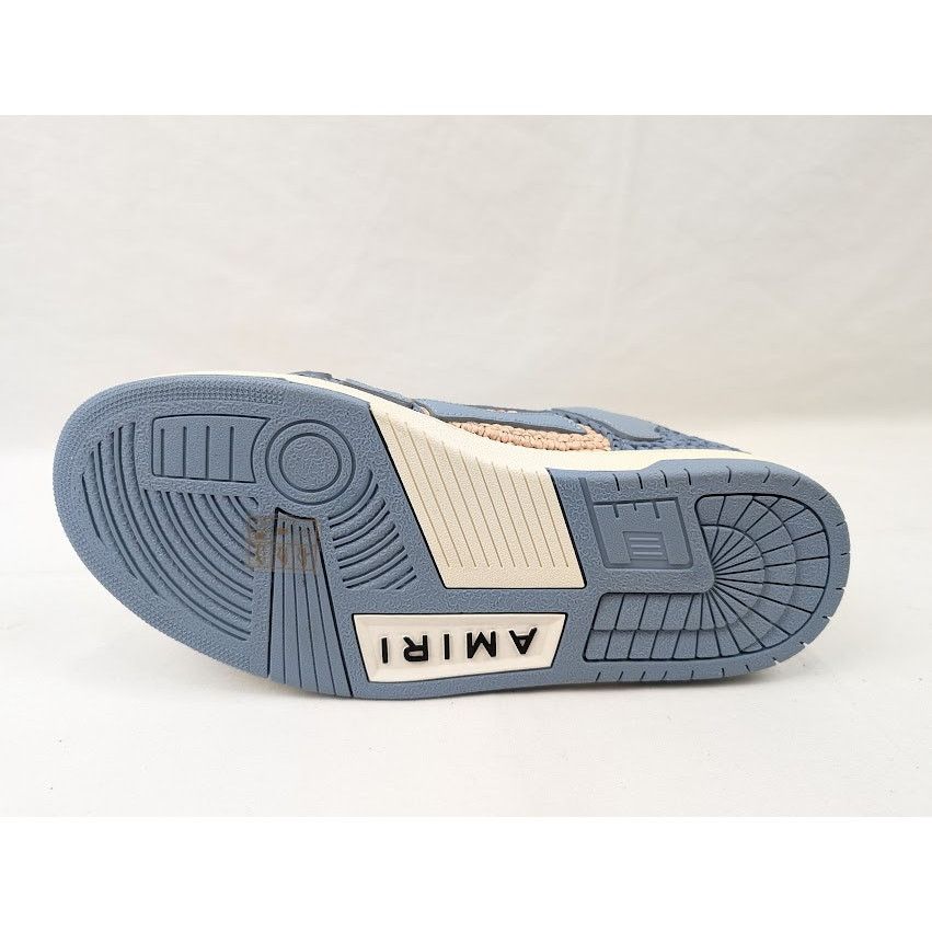 Amiri o1rshd1 Raffia Skelton Low-Top Sneakers in Blue Size US 8 / EU 41 - 9 Thumbnail