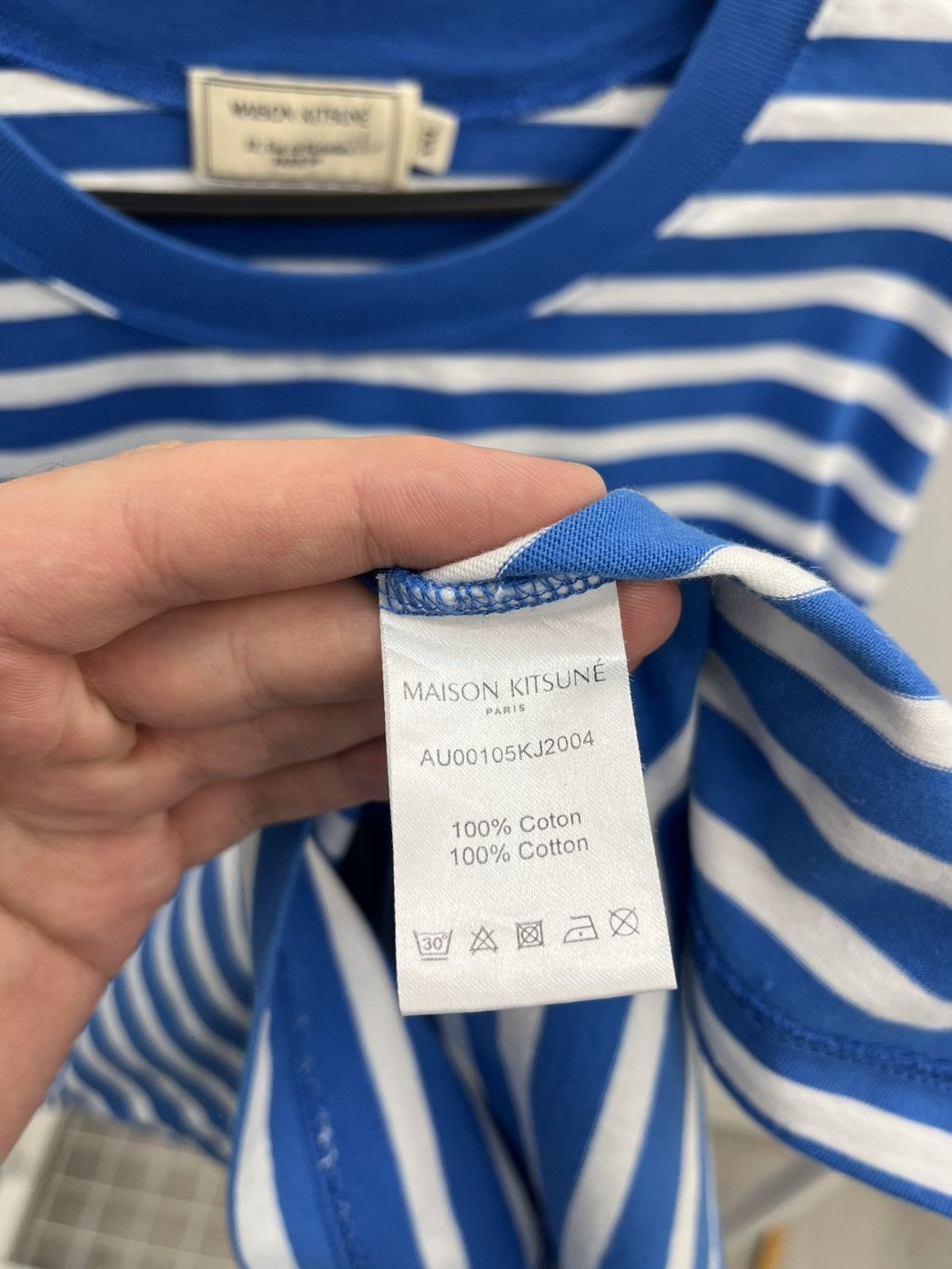 Maison Kitsune Maison Kitsune Striped Fox Logo Long Sleeve Tee T-shirt Size US XXL / EU 58 / 5 - 6 Thumbnail