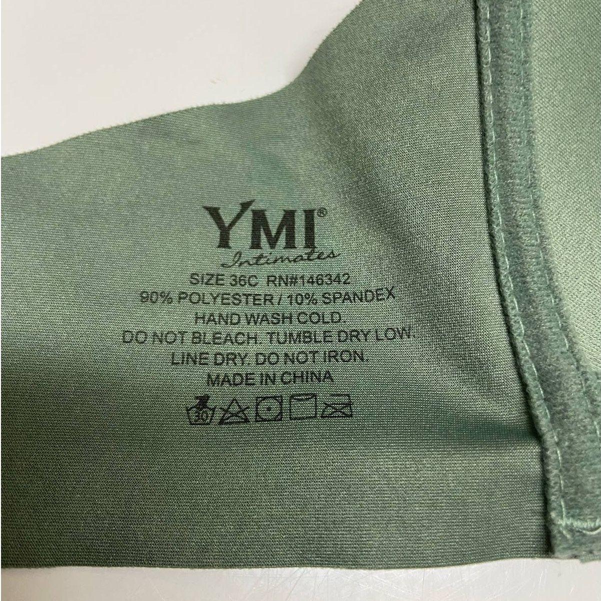 Other YMI Womens Bra Sz 36C Dark Sage Green Solid Wirefree No Wire Size ONE SIZE - 3 Thumbnail
