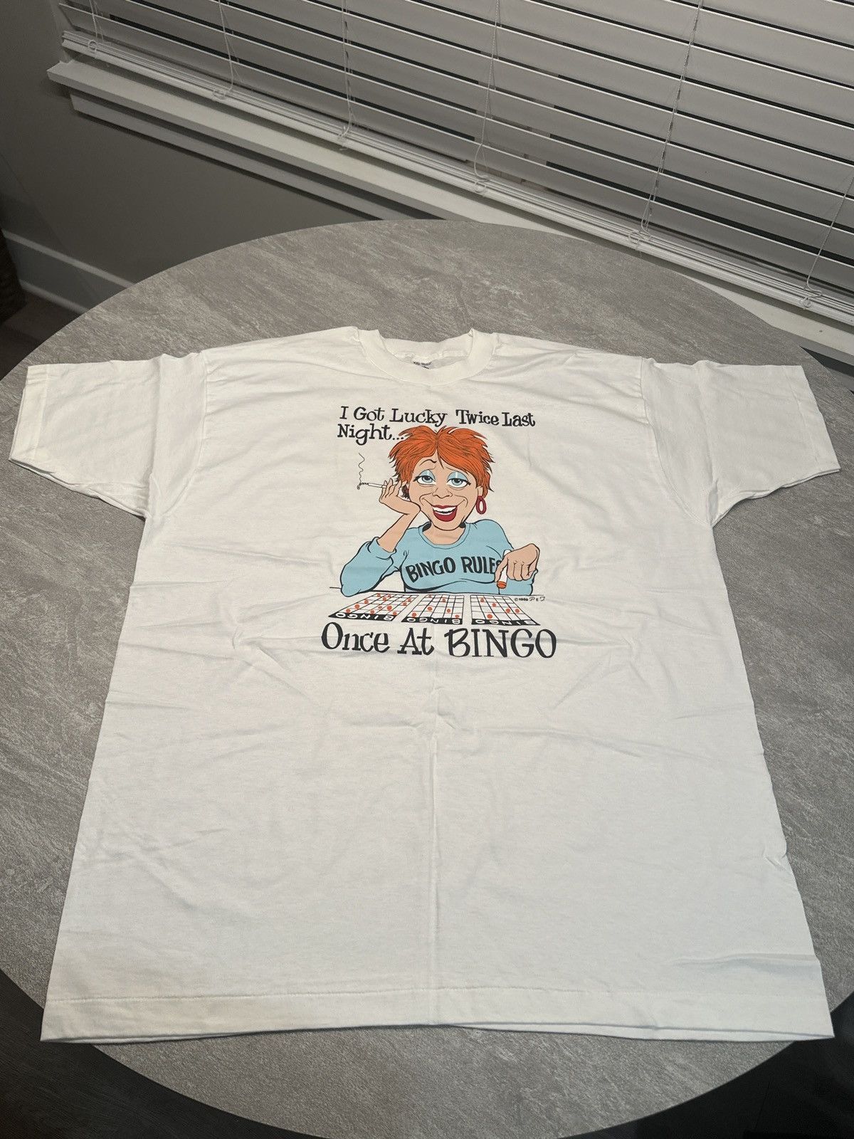 Fruit Of The Loom × Vintage Vintage 80s Bingo Smoking Single Stitch Shirt Funny Comedy Size US XXL / EU 58 / 5 - 1 Thumbnail