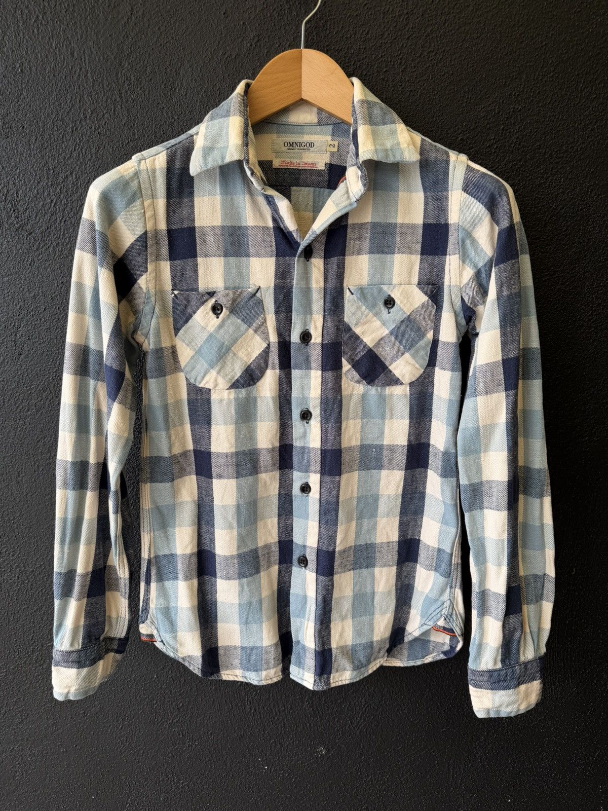 OMNIGOD OMNIGOD Selvedge Denim Plaid Flannel Shirt Size S / US 4 / IT 40 - 1 Thumbnail