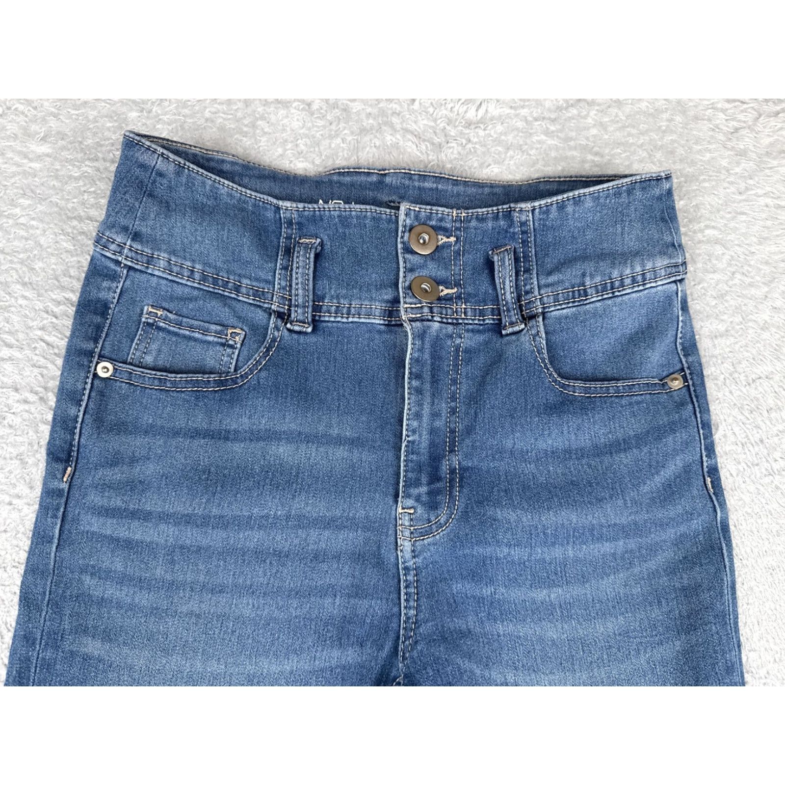 Vintage No Boundaries Jeans Womens Juniors 7 High Rise Skinny Denim Blue Stretch 26in Inseam 24in Adult? (Note: This item is Juniors size 7, not adult.) Size 28" / US 6 / IT 42 - 4 Thumbnail