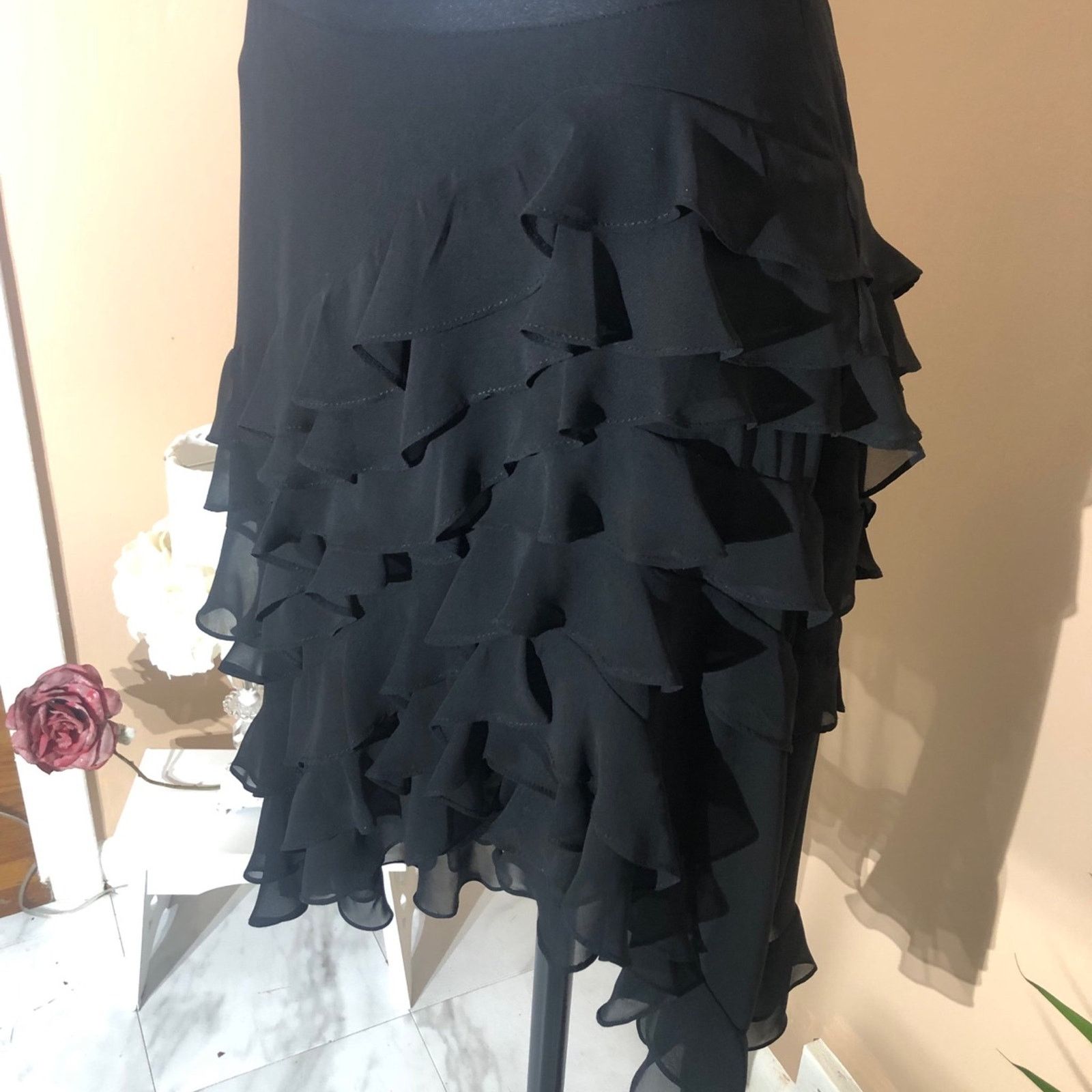 Other Asymmetrical black ruffle skirt from MSK Size 30" / US 8 / IT 44 - 9 Thumbnail