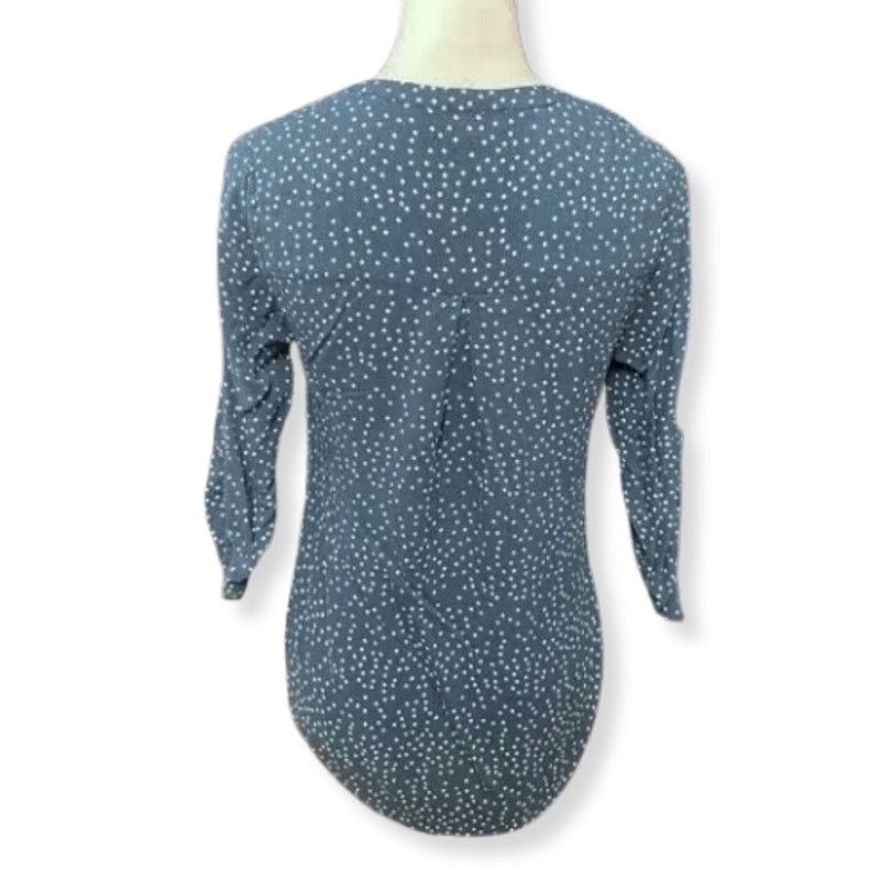 Other Pale Sky Blouse Polka Dot Split Neck Blue/White Women's PS Size S / US 4 / IT 40 - 4 Thumbnail