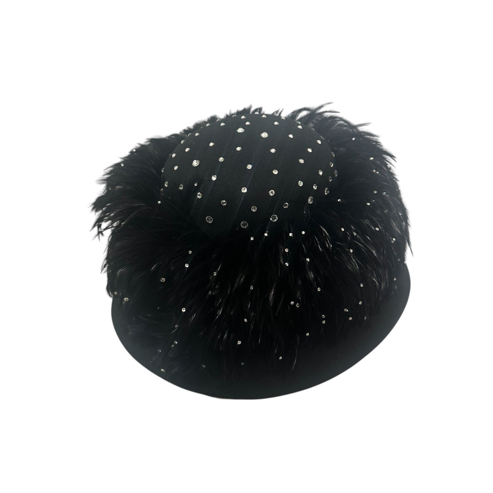 Vintage Vintage 80s Essence Black Feathered Derby Church Hat Size ONE SIZE - 7 Thumbnail