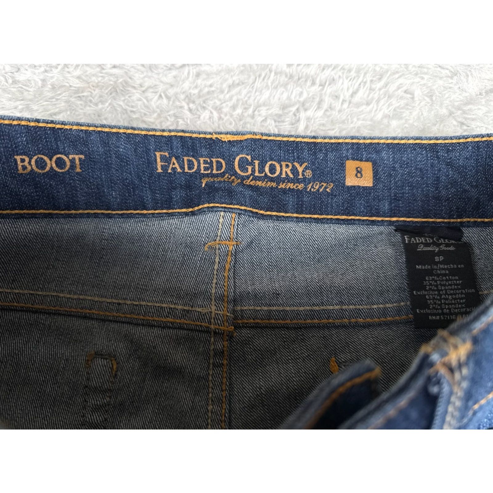 Faded Glory Faded Glory Jeans Women 8 Blue Denim Bootcut Mid Rise Cotton Stretch 28x30 Pants Size 30" / US 8 / IT 44 - 6 Thumbnail