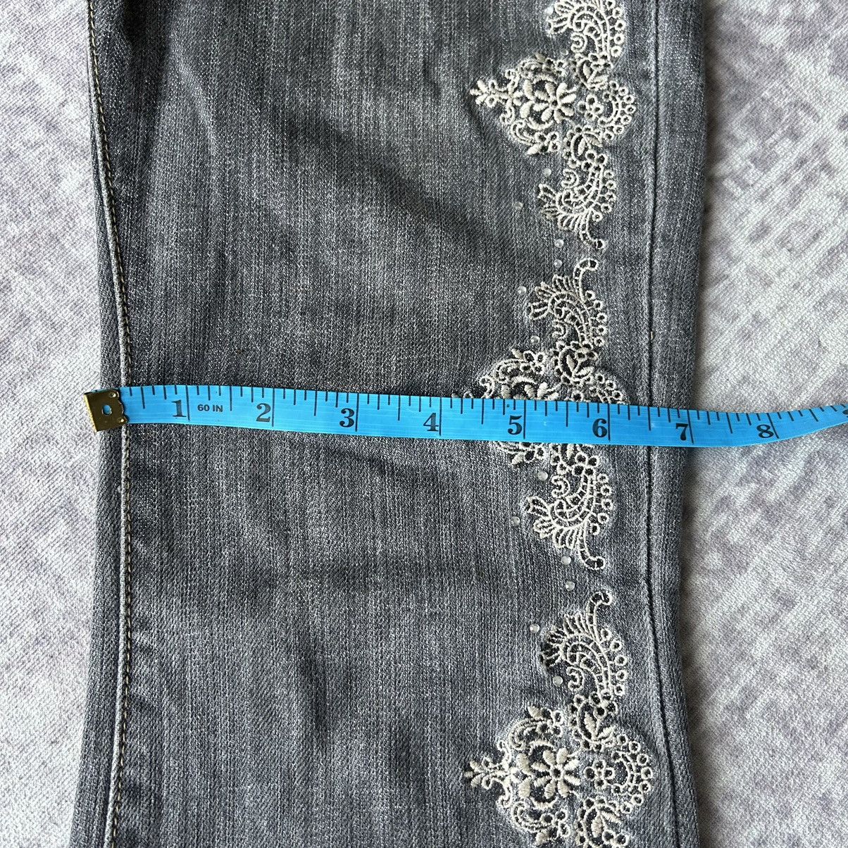 Japanese Brand Y2k Embroidery Flower Flared Jeans Size US 30 / EU 46 - 15 Thumbnail