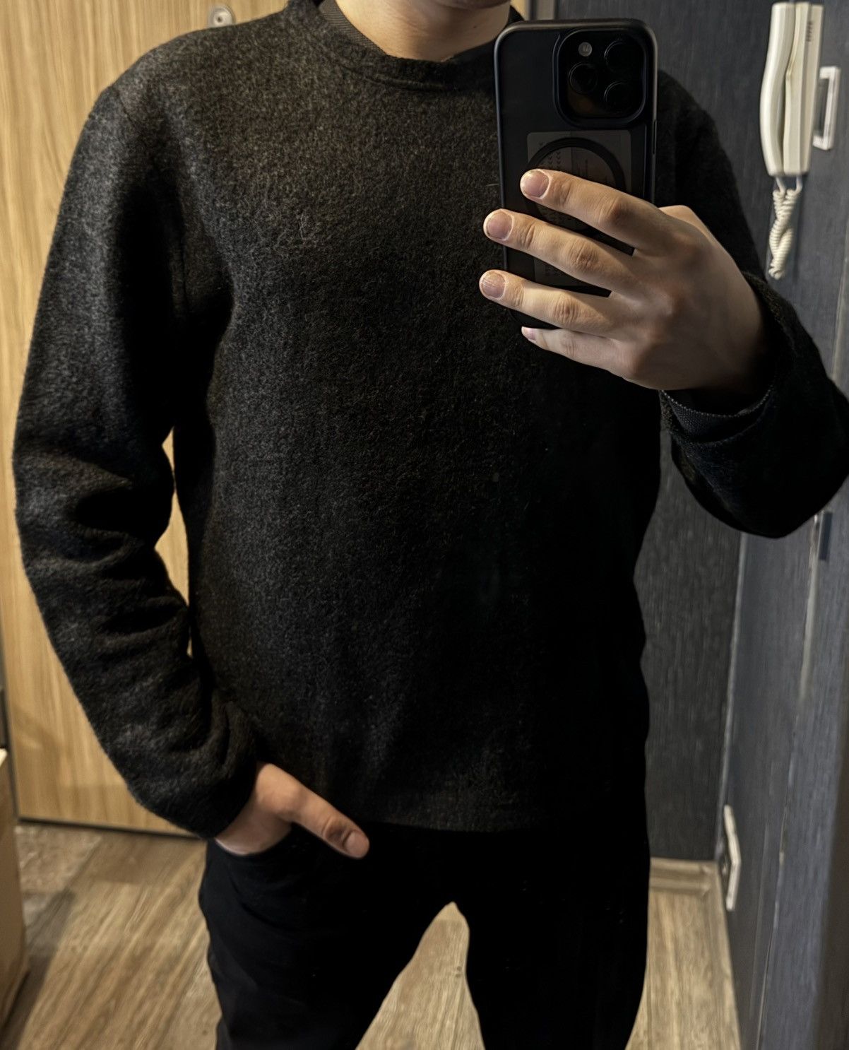 Yves Saint Laurent Wool YSL Sweater Soft Warm Grey YSL Sweatshirt Size US M / EU 48-50 / 2 - 24 Thumbnail