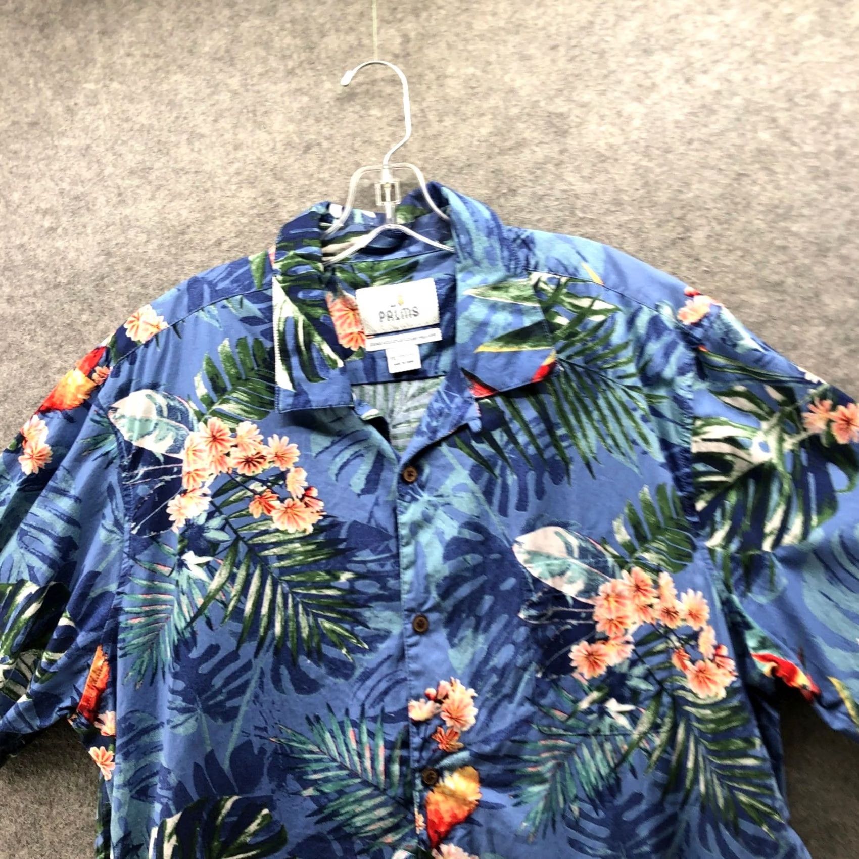 Vintage 28 Palms Hawaiian Shirt Mens XXL Blue Tropical Floral Camp Collar Cotton Resort Size US XXL / EU 58 / 5 - 3 Thumbnail