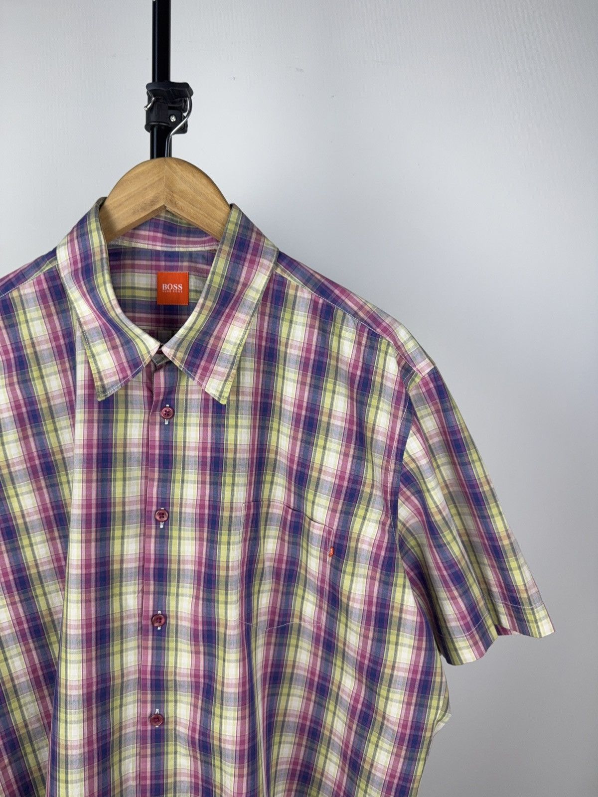 Hugo × Hugo Boss Hugo Boss Orange Label Patterned Shirt Short Sleeve Y2K Size US XL / EU 56 / 4 - 2 Thumbnail