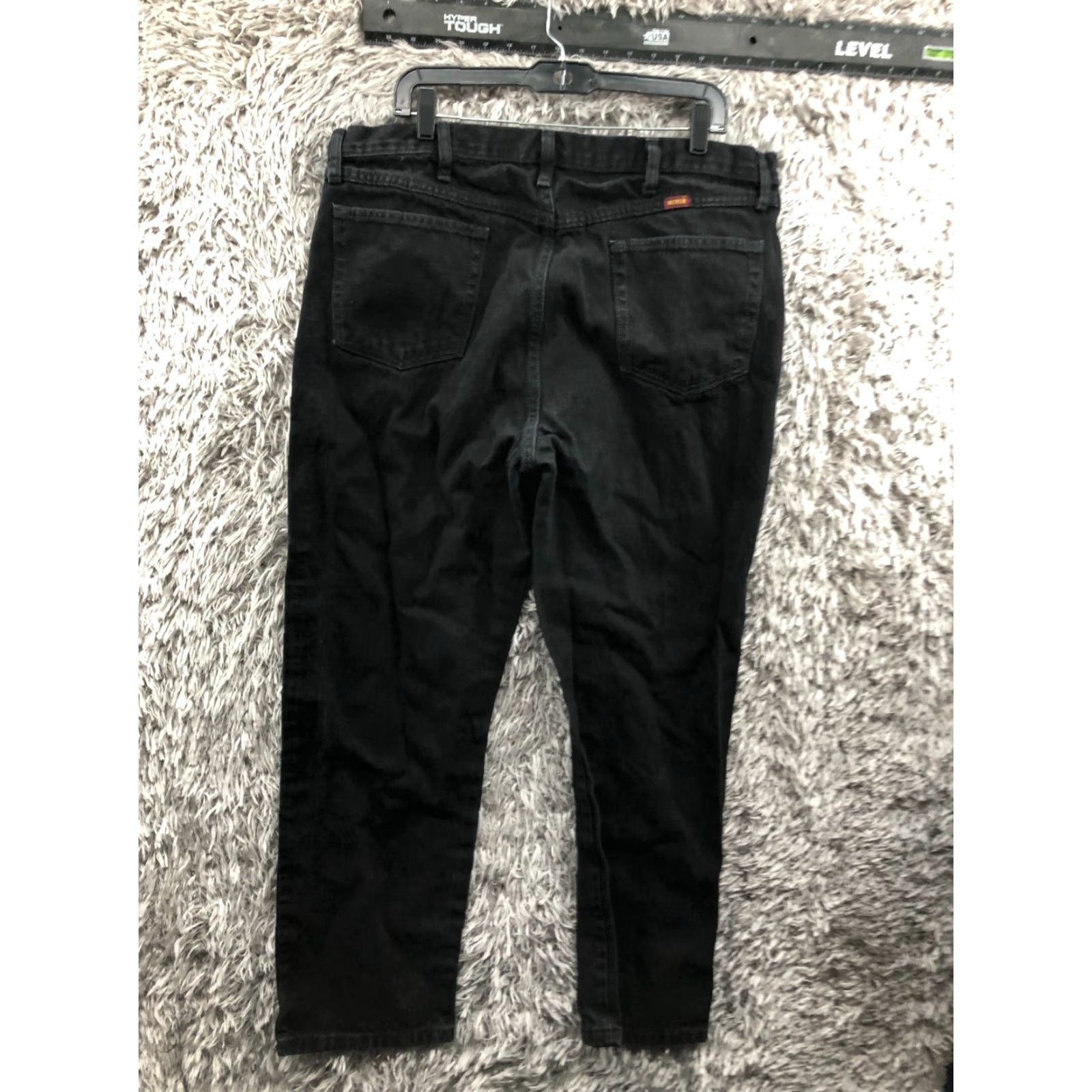 Denime Rustler Jeans Main Point: Rustler Straight Jeans Mens 40x30 Dark Wash Black Denim Regular Rise 5-Pocket Size US 40 / EU 56 - 5 Thumbnail