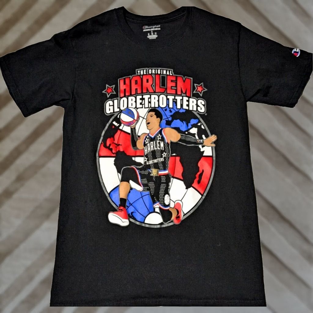 Champion Champion Harlem Globetrotters World Tour Double-Sided Men Small Black T-Shirt Size US S / EU 44-46 / 1 - 1 Thumbnail