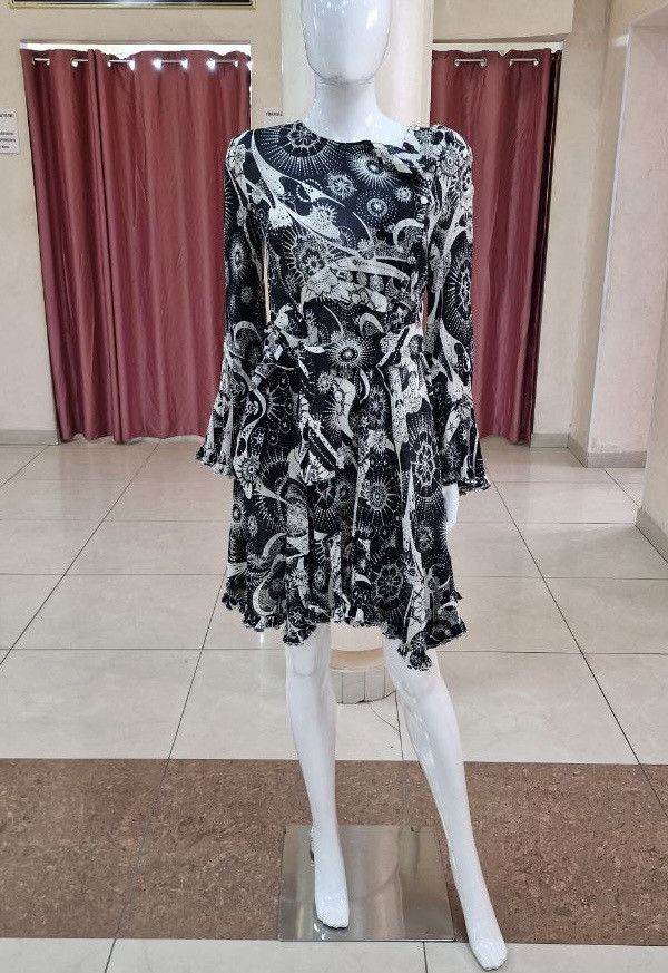 Chloe CHLOE MINI FLORAL 2018 Dress in Cotton & Silk, black & white Size S / US 4 / IT 40 - 2 Thumbnail