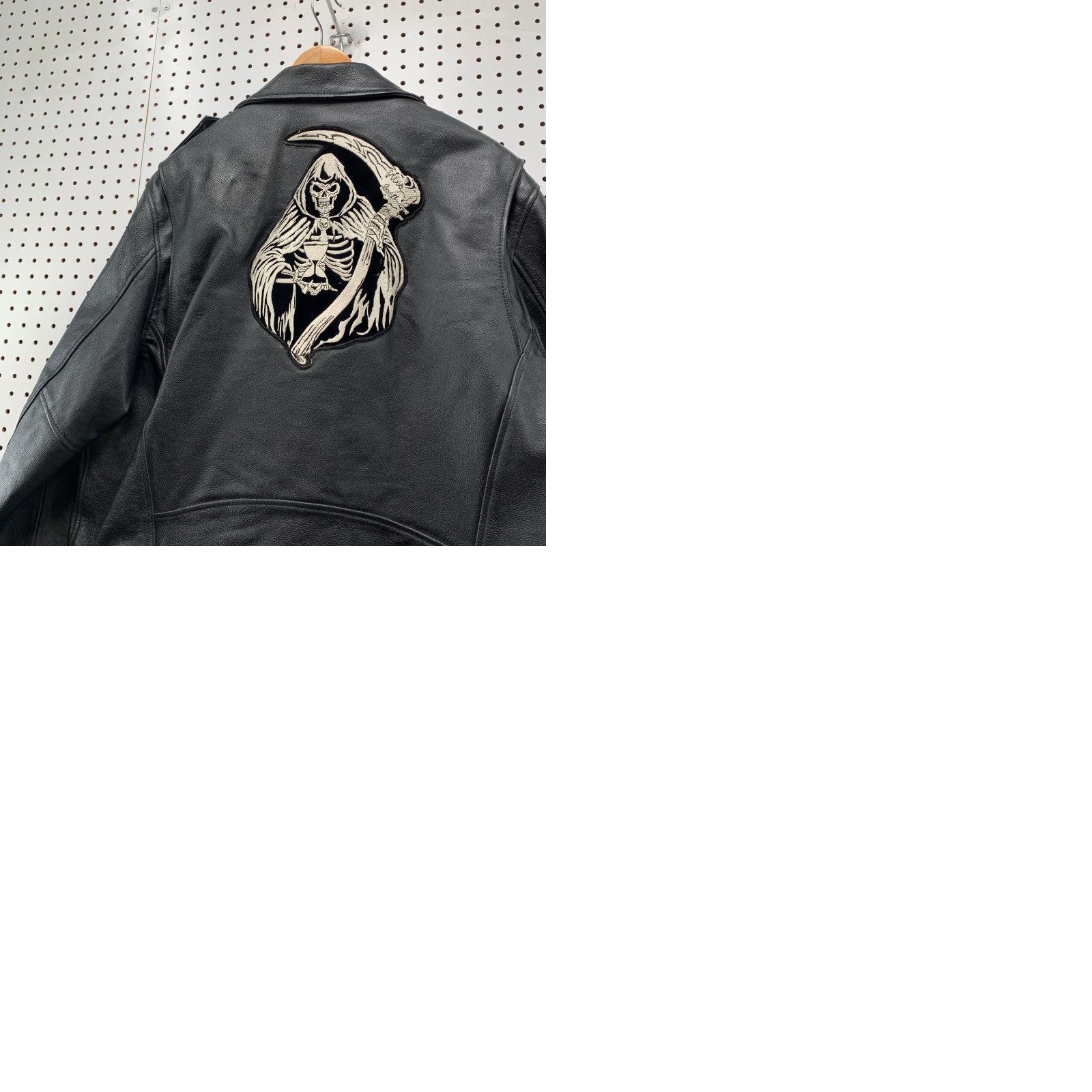 Vintage VINTAGE FMC Motorcycle Jacket Mens Size 48 Black Skeleton Reaper Biker Size US M / EU 48-50 / 2 - 10 Thumbnail