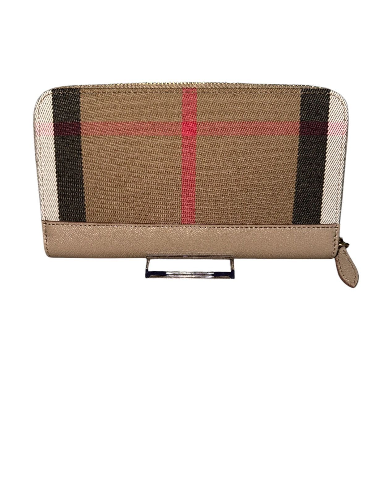 Burberry × Designer Burberry Haymarket Check Chestnut Long Zip-Around Wallet Size ONE SIZE - 2 Thumbnail