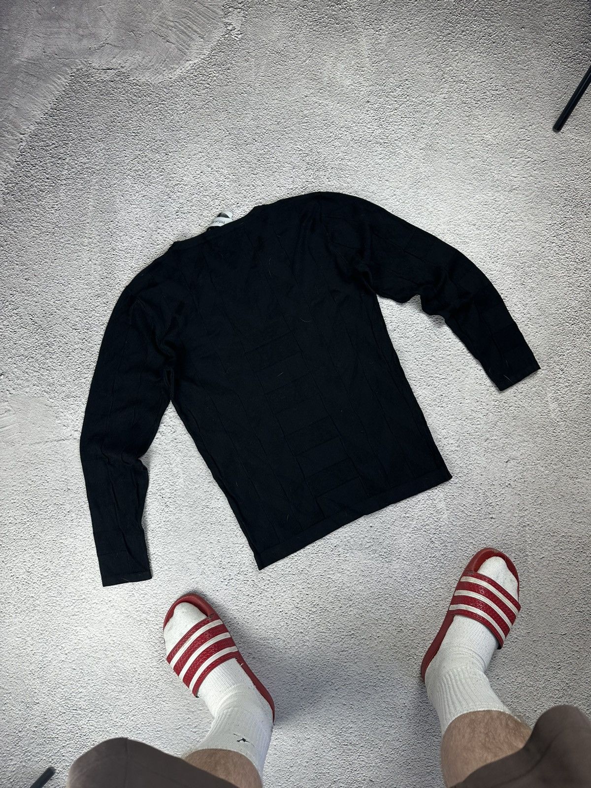 Yves Saint Laurent VTG Yves Saint Lauren YSL Ribbed Sweater Patchwork Striped Size L / US 10 / IT 46 - 2 Thumbnail