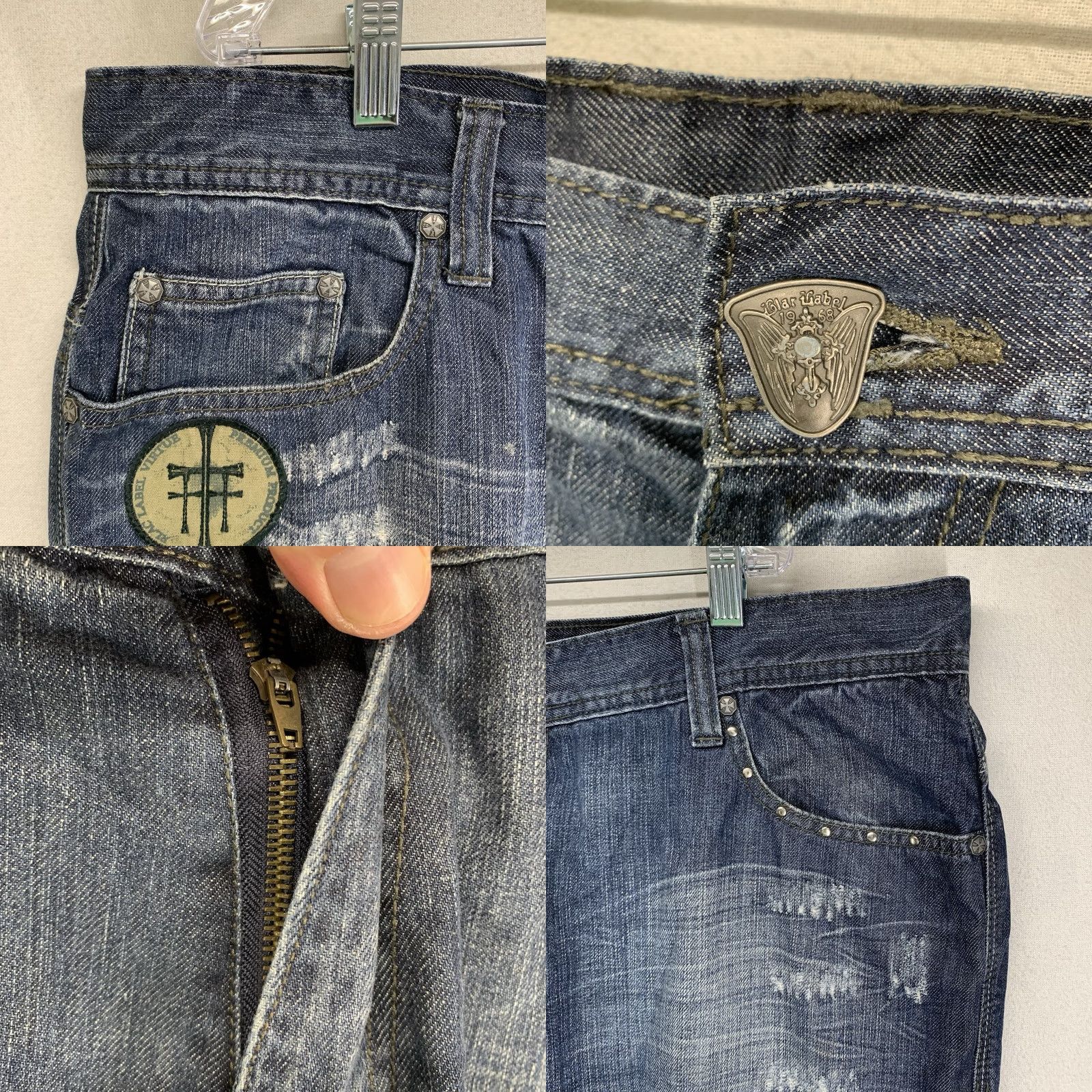 Vintage VINTAGE Blac Label Jeans Men's 42x35 Blue Denim Embroidered Patches Hip Hop 90s Grunge Size US 42 / EU 58 - 8 Thumbnail