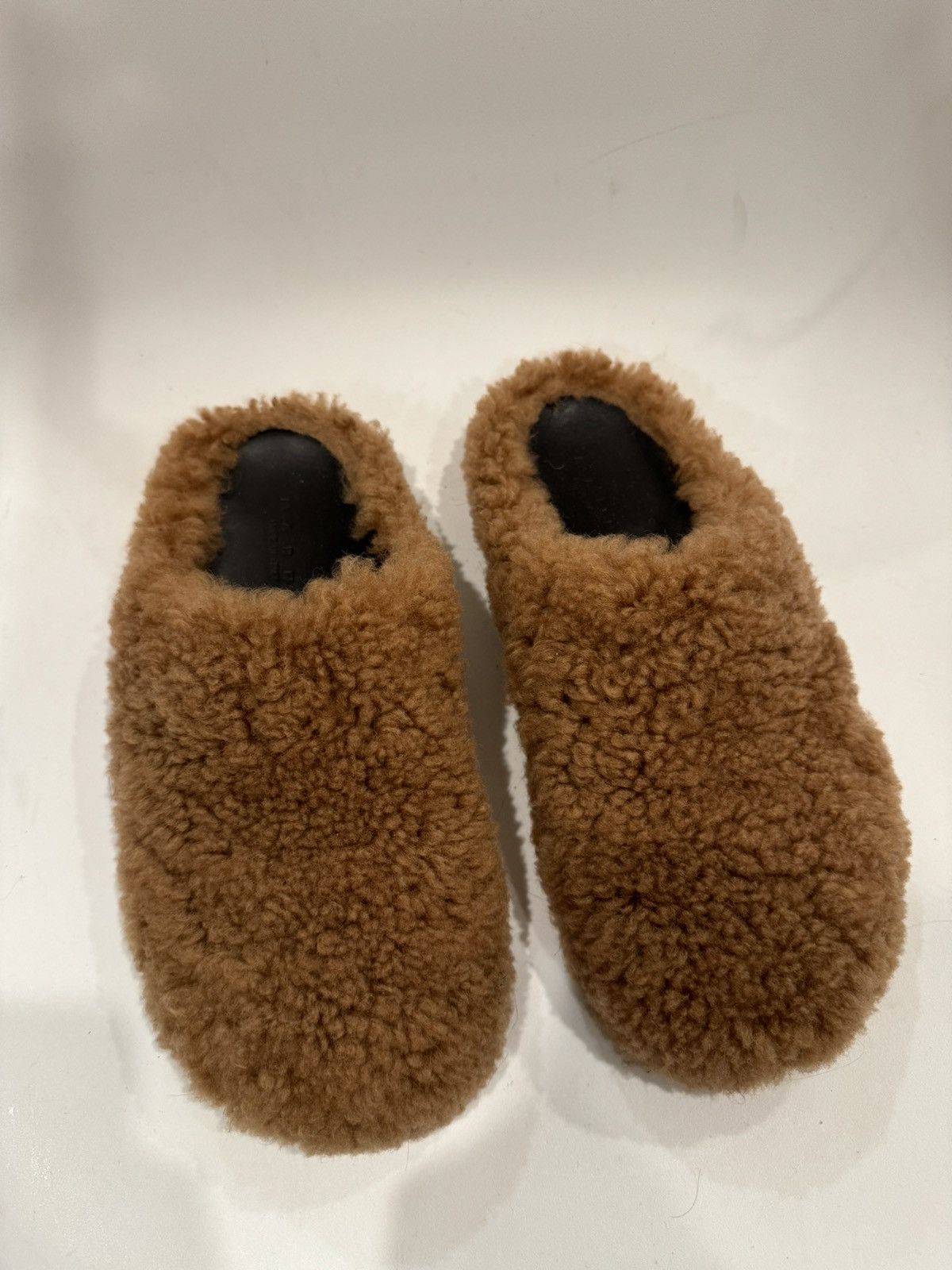 image of Marni Beige Fussbett Sabot Fur Mule Shoes Loafer in Brown, Men's (Size 11)