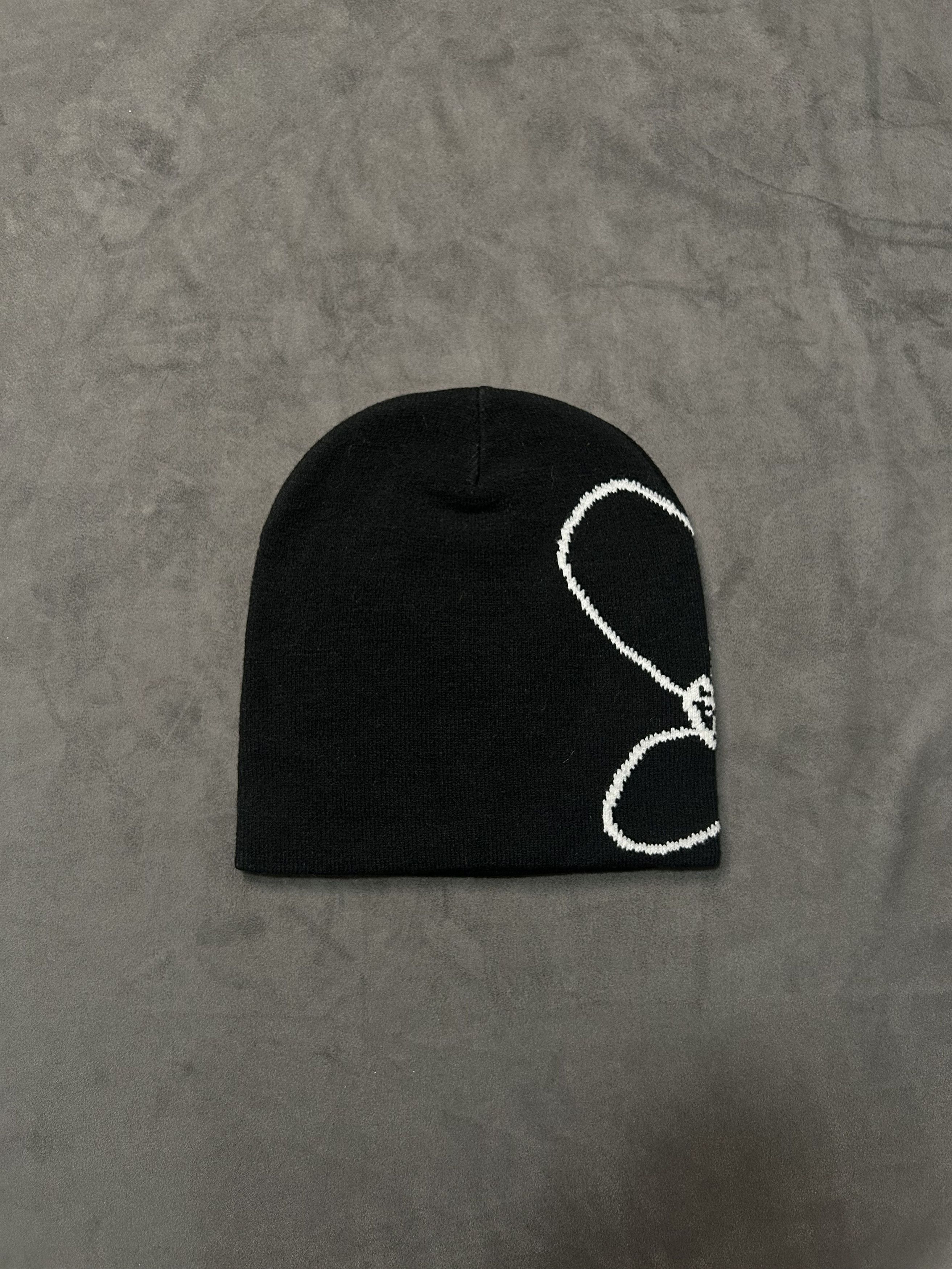 Japanese Brand Anime Flower Boy Graphic No Cuff Knit Beanie Black Hat OS Size ONE SIZE - 4 Thumbnail
