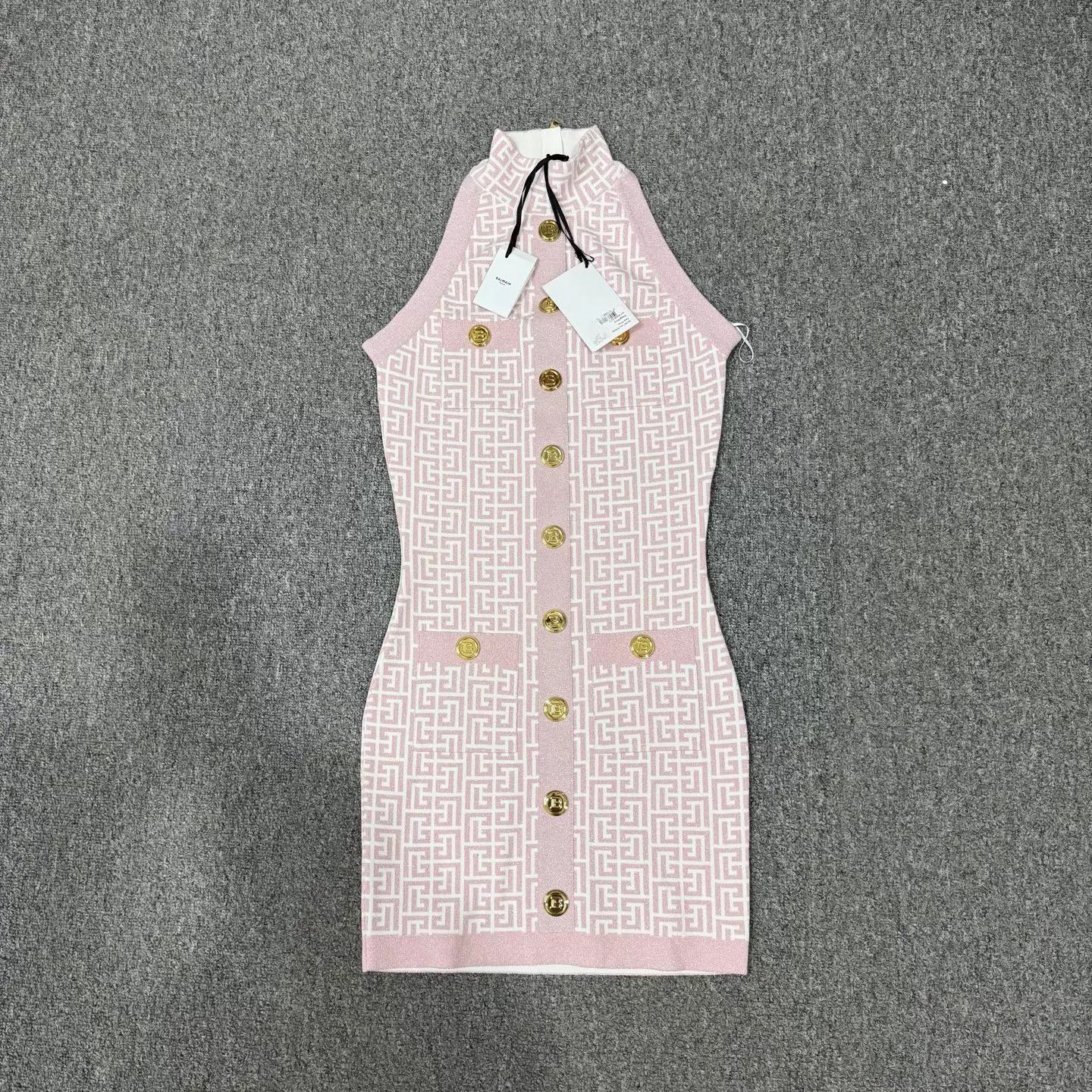 Balmain Balmain Cherry Blossom Pink Print Gold Sleeveless NWT 38 Size XS / US 0-2 / IT 36-38 - 1 Thumbnail