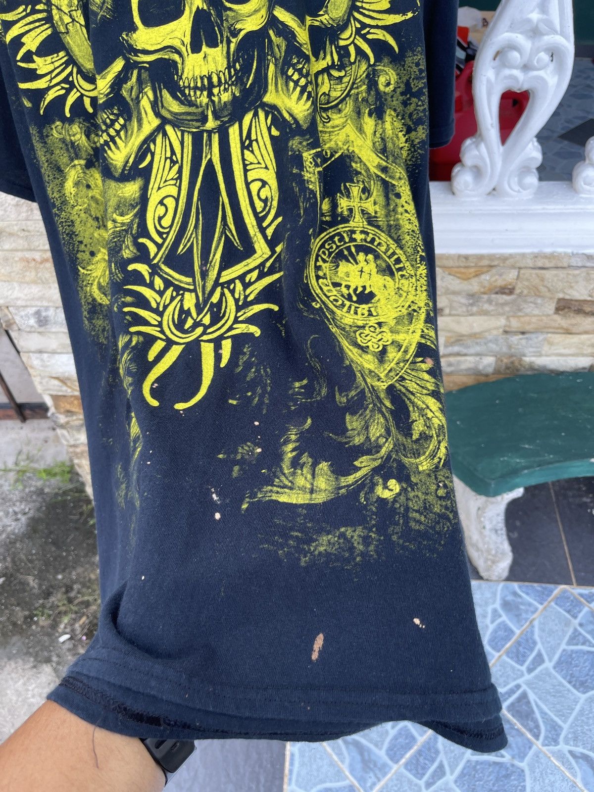 Affliction Last Drop🔥Rare🔥Vintage y2k Affliction Skulls ERD GRUNGE TEE Size US XXL / EU 58 / 5 - 6 Thumbnail