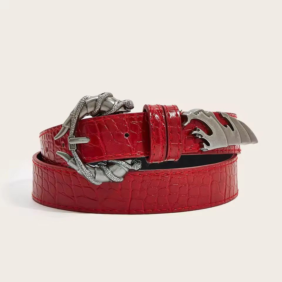 Leather 110 cm Y2k Grunge Buckle Pu Leather Belt Size ONE SIZE - 2 Thumbnail