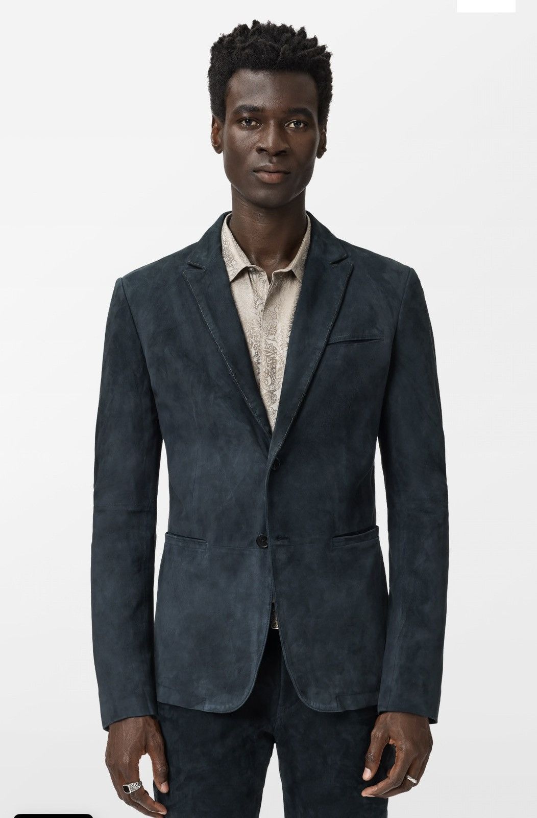 John Varvatos John Varvatos Bartow Leather Blazer Midnight Blue Size 48 Size 38R - 6 Thumbnail