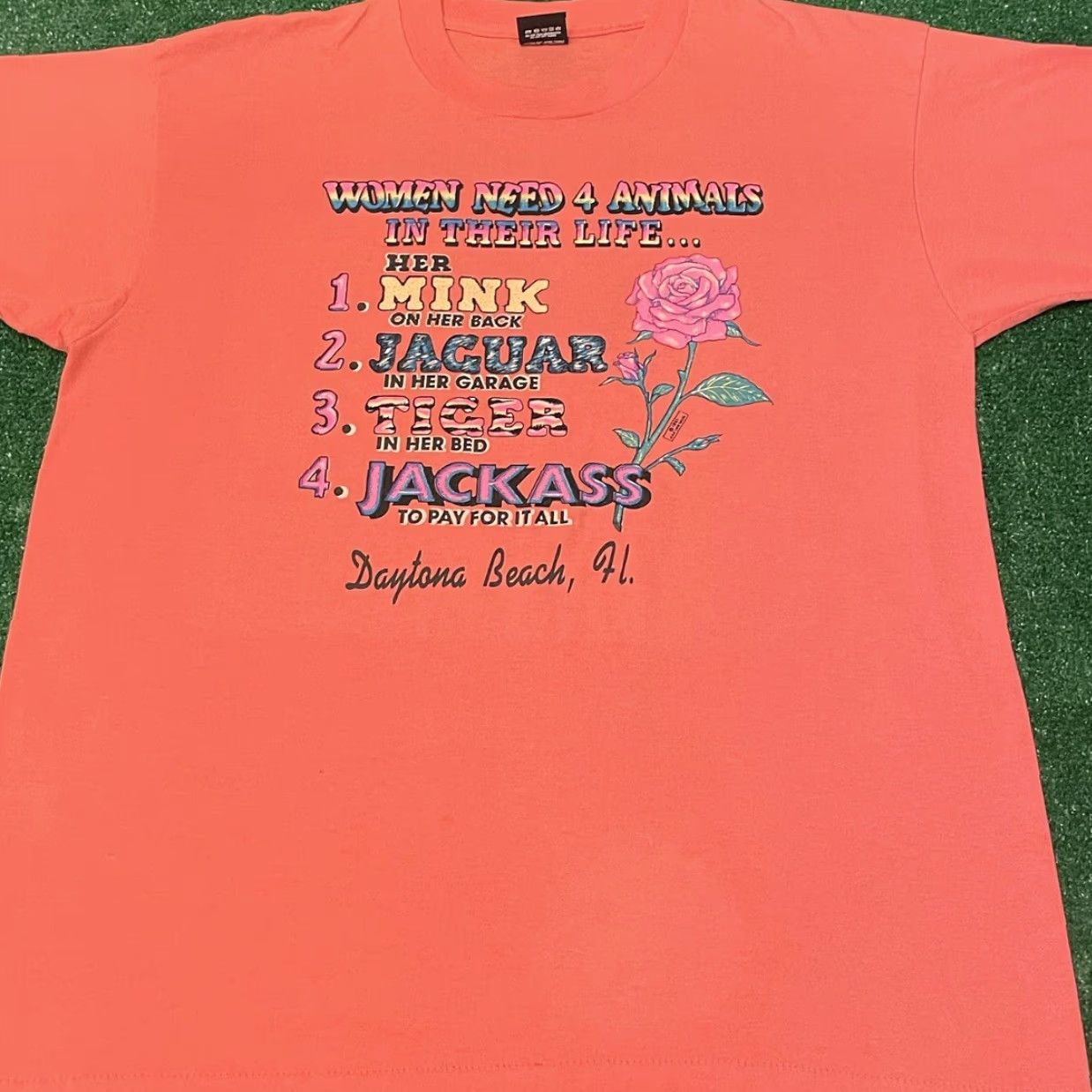 Vintage VINTAGE 90s Daytona Humor Need 4 Animals In Life Shirt Mens XL Orange T-Shirt VTG Size XL / US 12-14 / IT 48-50 - 3 Thumbnail