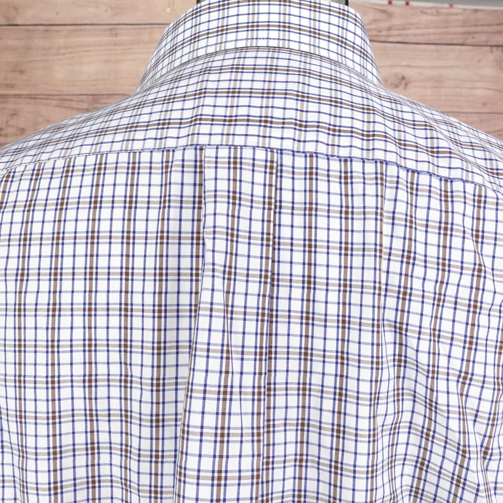 Stafford VINTAGE Stafford Check Dress Shirt Men Long Sleeve Cotton 16.5 Neck Business Casual Formal 90s Size 42R - 5 Thumbnail