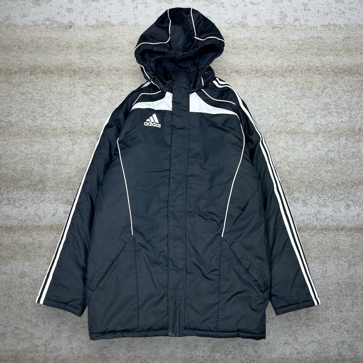 Adidas Vintage Y2K Adidas Puffer Parka Jacket Men S Black Polyester Size US S / EU 44-46 / 1 - 1 Thumbnail