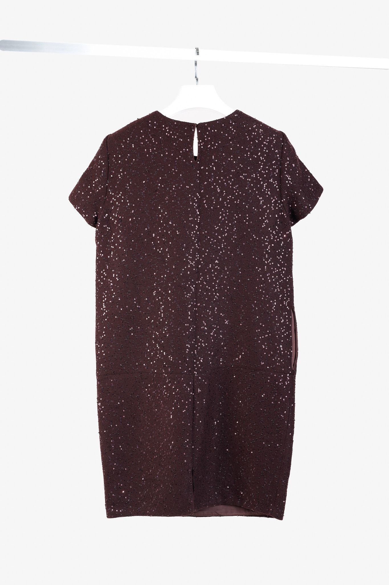Brunello Cucinelli Brunello Cucinelli Cashmere Purple Sequin Knit Dress Size L / US 10 / IT 46 - 2 Thumbnail