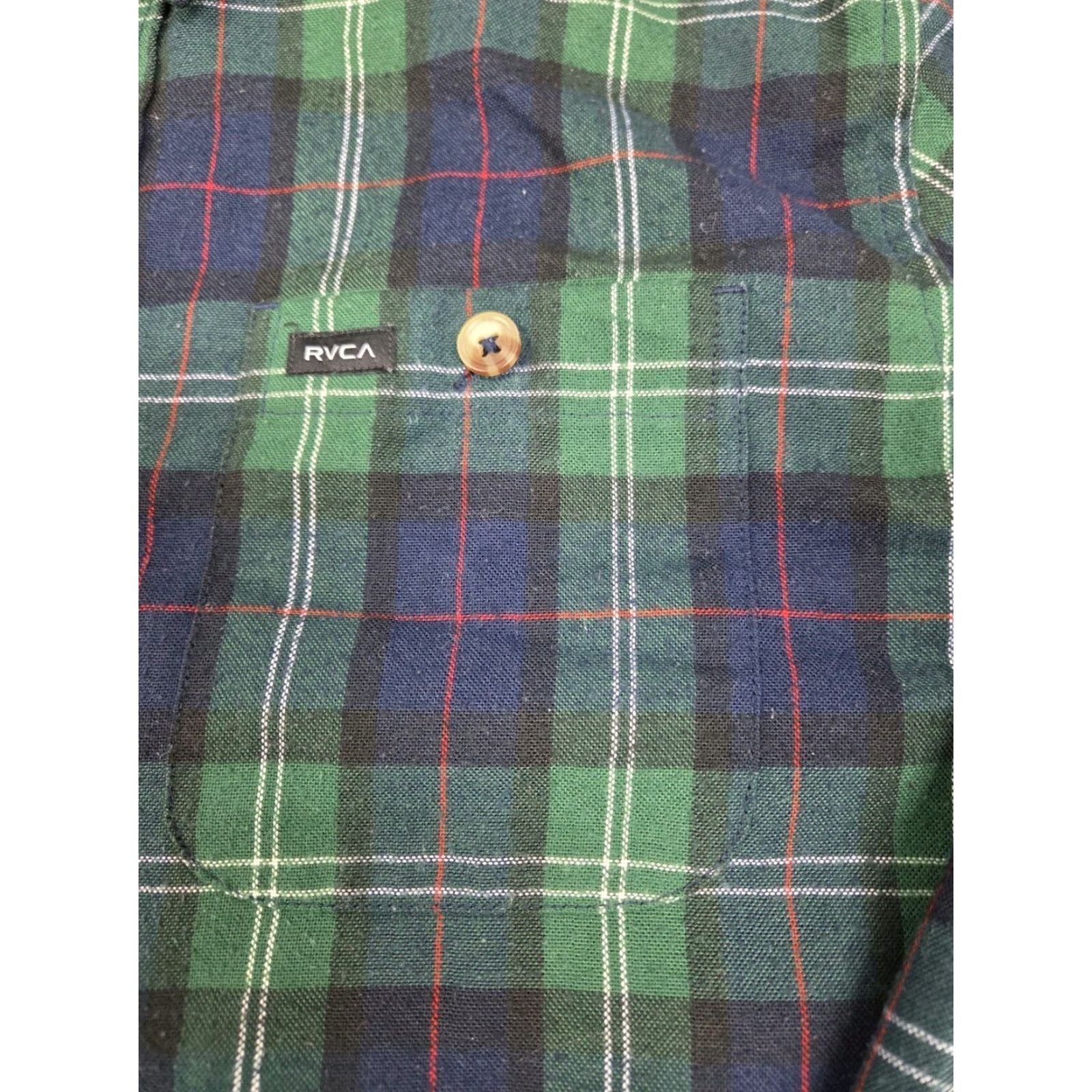 RVCA RVCA Mens Long Sleeve Button Up Shirt Blue/Green Plaid S Size US S / EU 44-46 / 1 - 6 Thumbnail